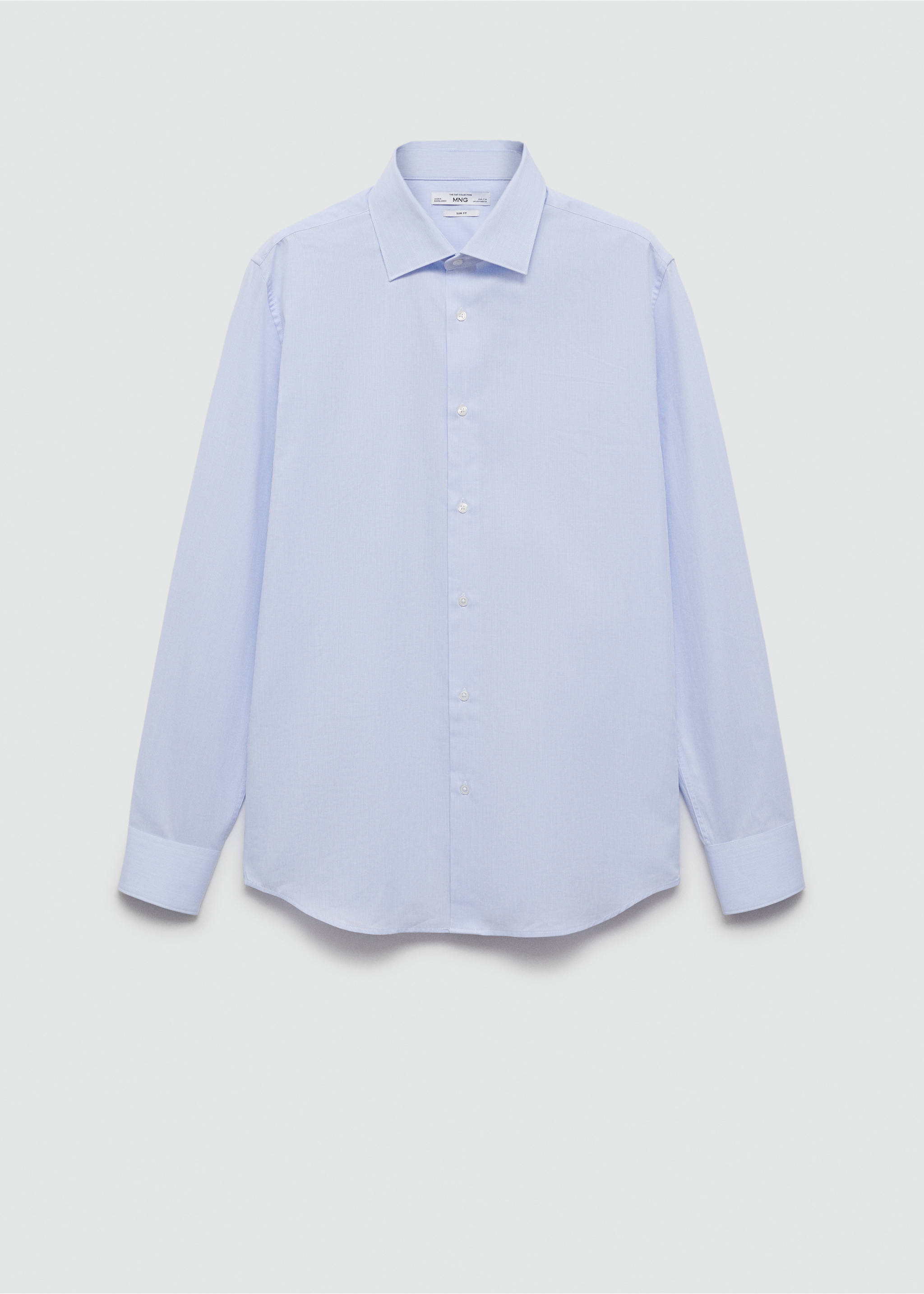 Slim Fit-Oberhemd aus Baumwoll-Popeline - Artikel ohne Model, Himmelblau. Ref: 77080570-00.