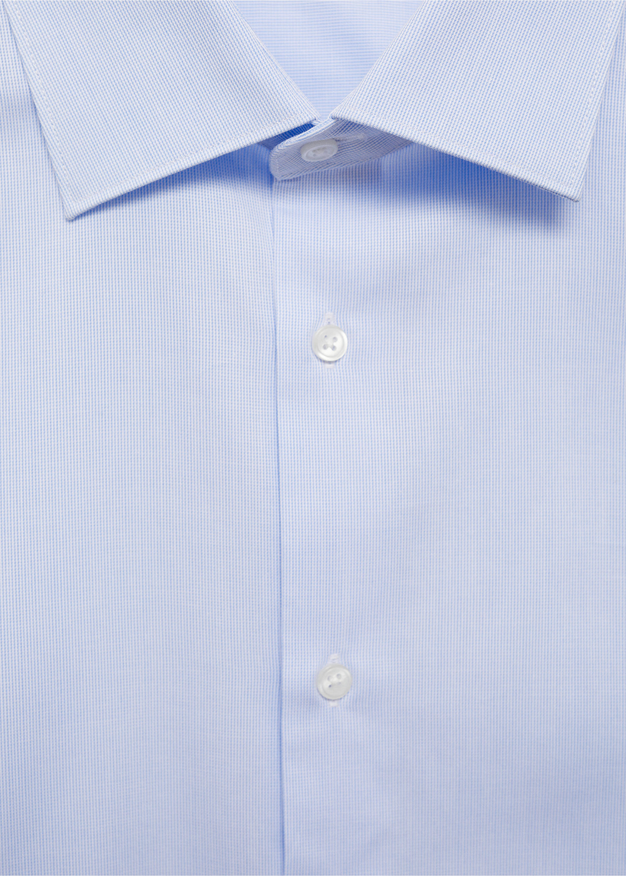 Slim Fit-Oberhemd aus Baumwoll-Popeline - Detail des Artikels 8, Himmelblau. Ref: 77080570-00.