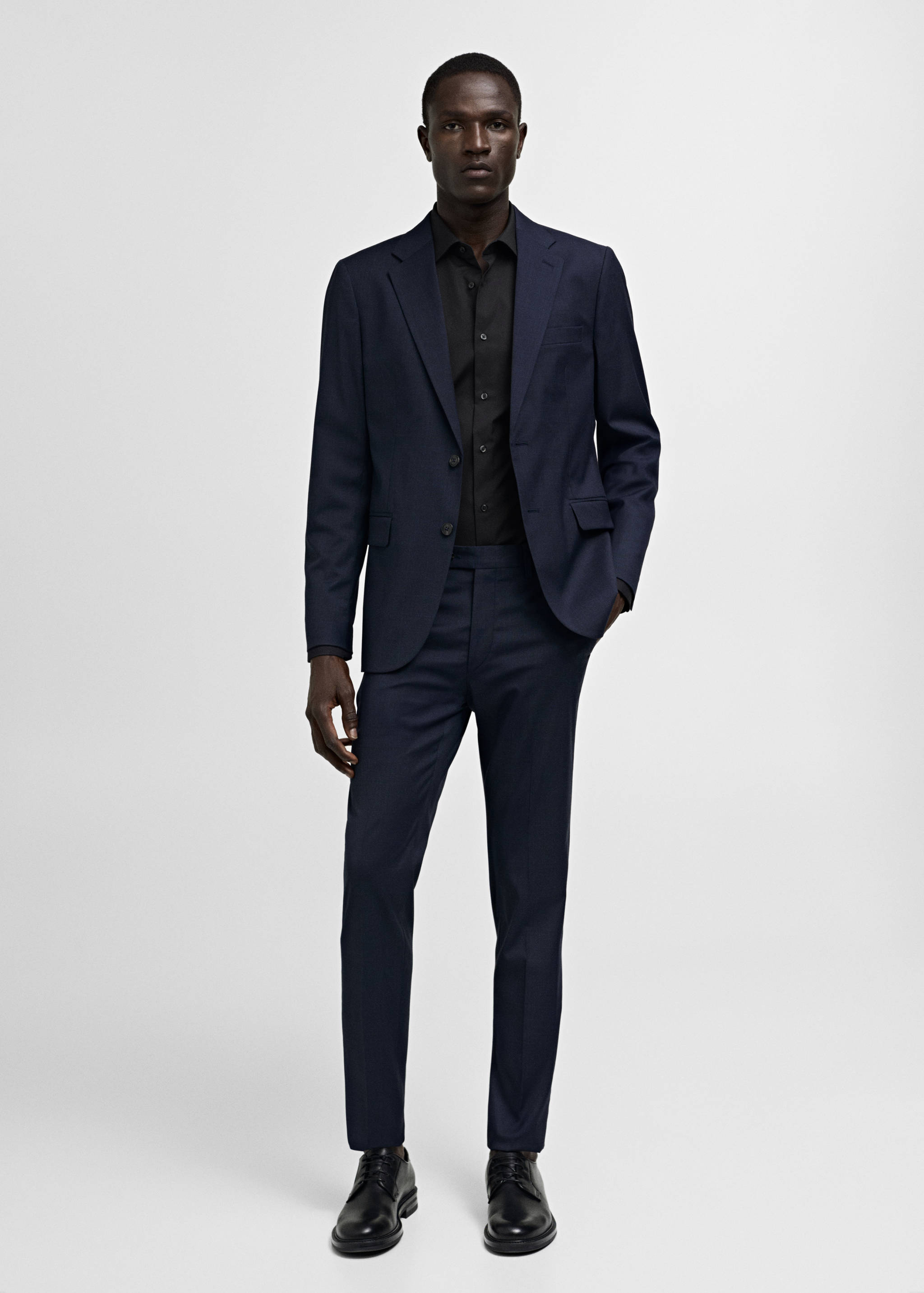 Slim Fit-Oberhemd aus Baumwoll-Popeline - Allgemeine Ansicht