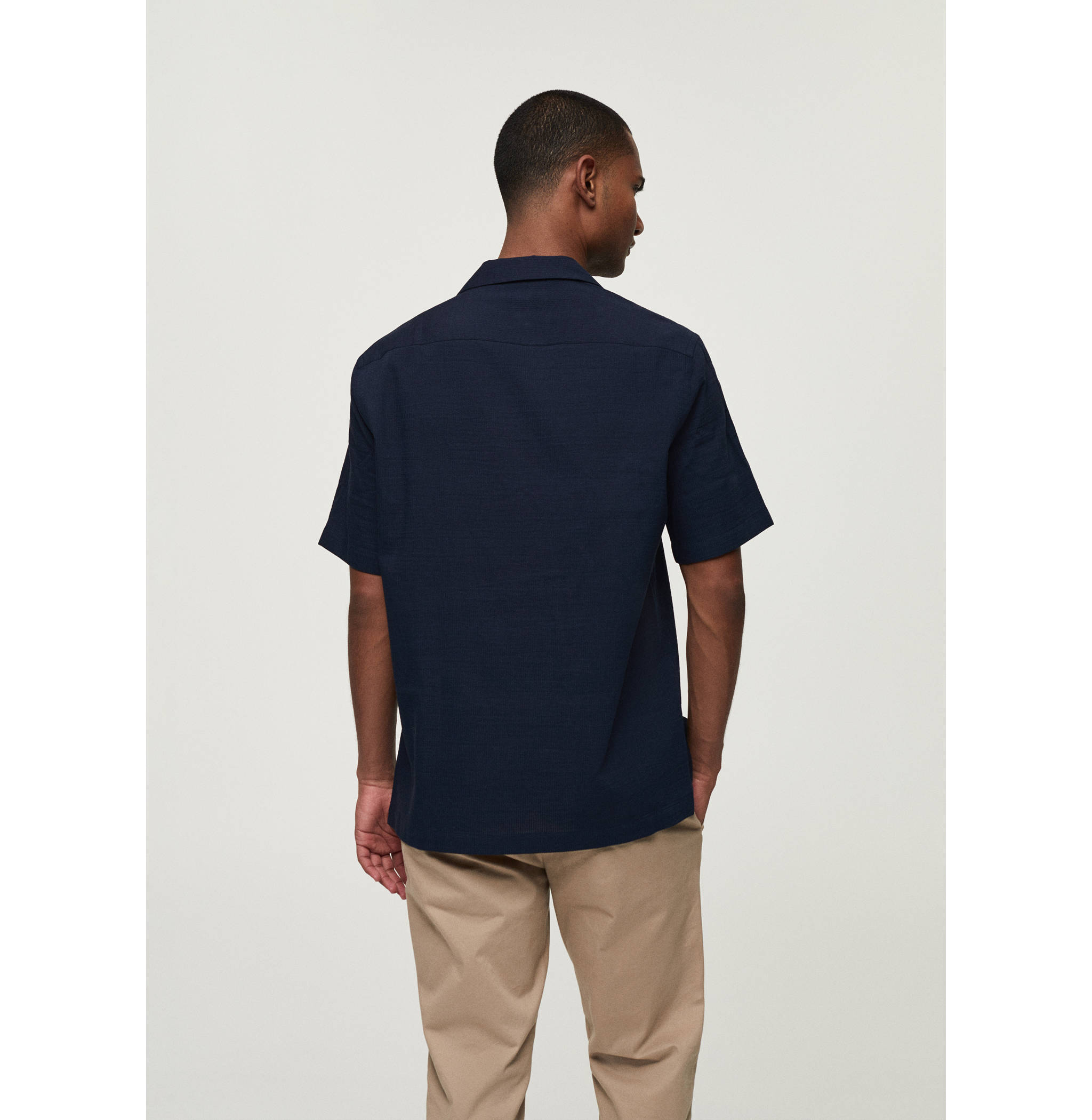 Regular-fit 100% seersucker cotton shirt - Reverse of the article