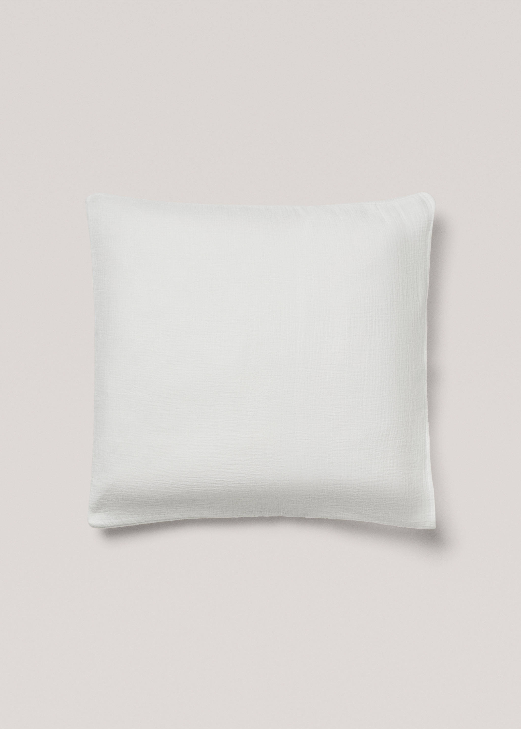 Padded cotton cushion case - Details of the article 1, White. Ref: 77080580-00.
