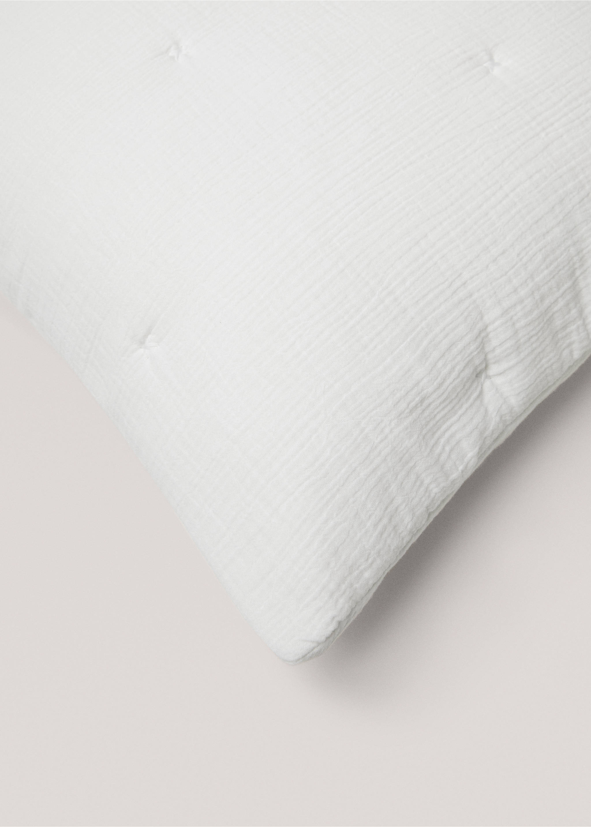Padded cotton cushion case - Details of the article 4, White. Ref: 77080580-00.