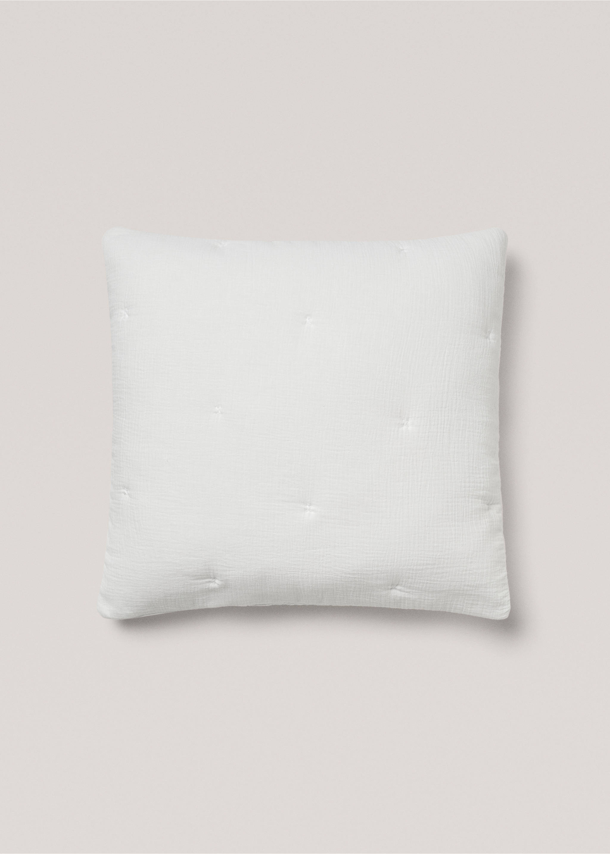 Padded cotton cushion case - Article without model, White. Ref: 77080580-00.