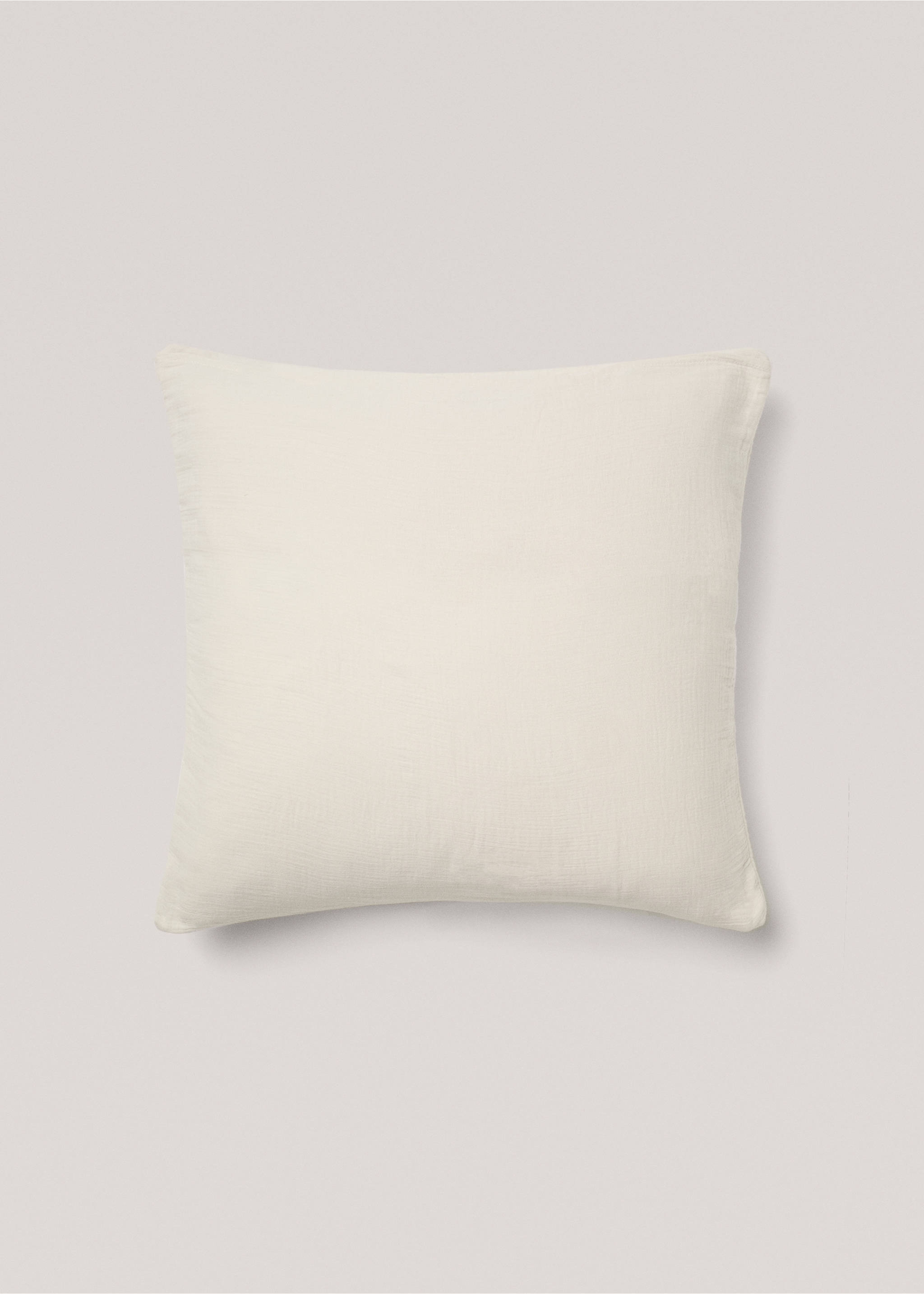Padded cotton cushion case - Details of the article 2, Light/Pastel Grey. Ref: 77080580-00.