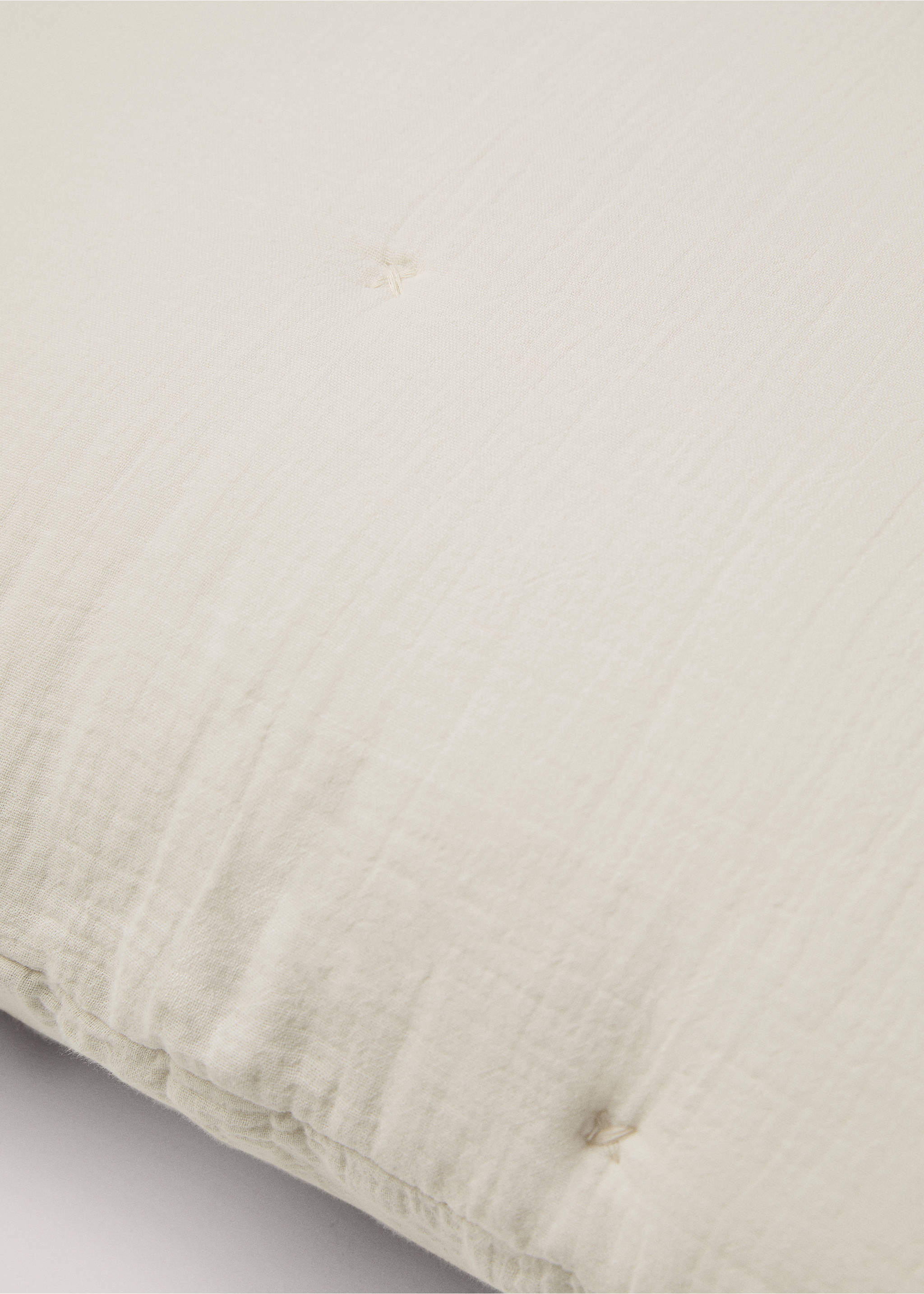 Padded cotton cushion case - Details of the article 3, Light/Pastel Grey. Ref: 77080580-00.