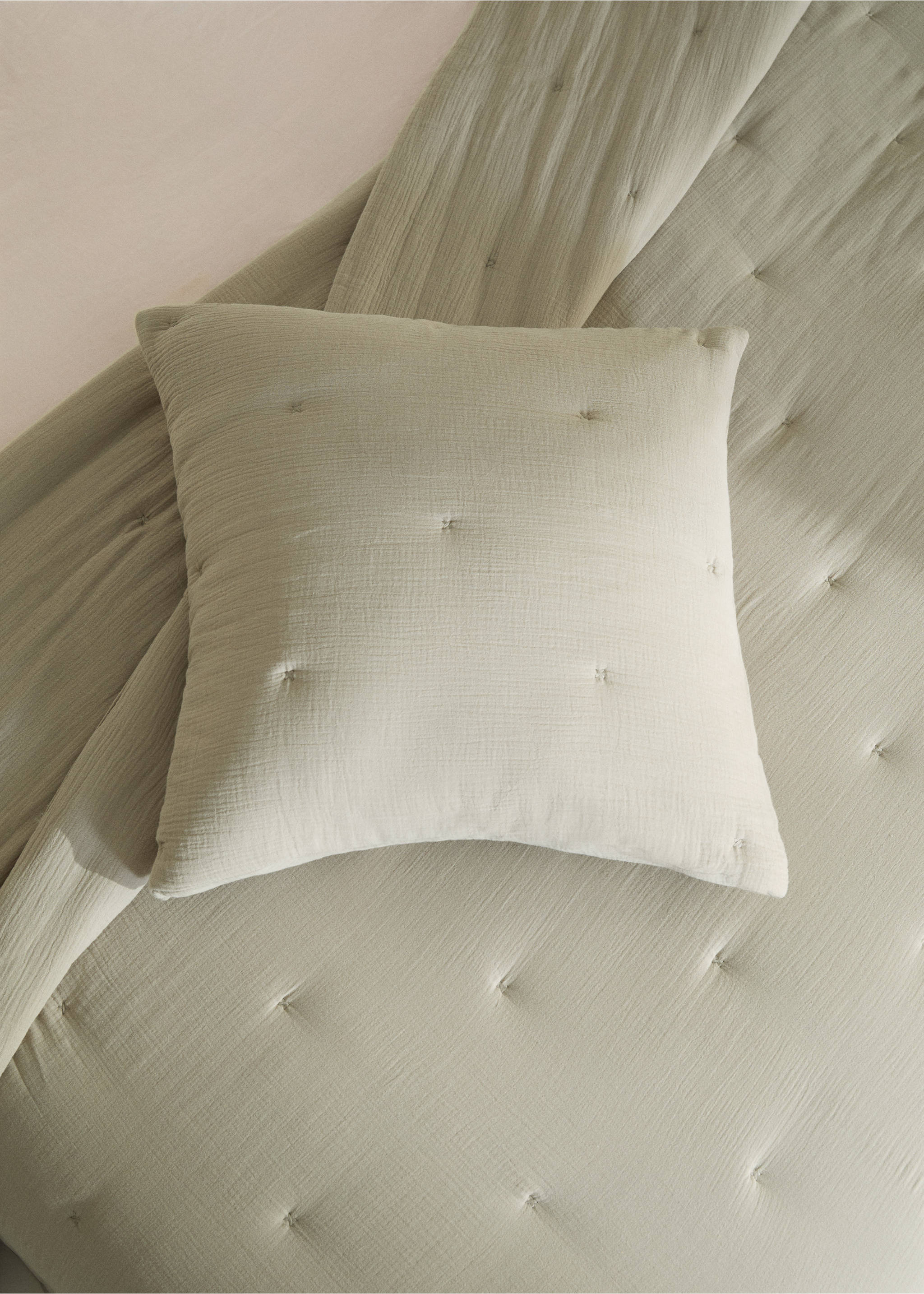 Padded cotton cushion case - General plane, Medium Brown. Ref: 77080580-00.