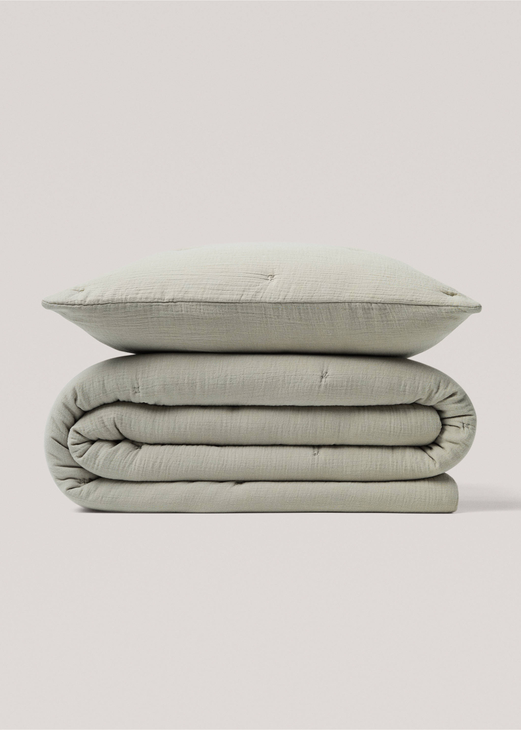 Padded cotton cushion case - Details of the article 5, Medium Brown. Ref: 77080580-00.