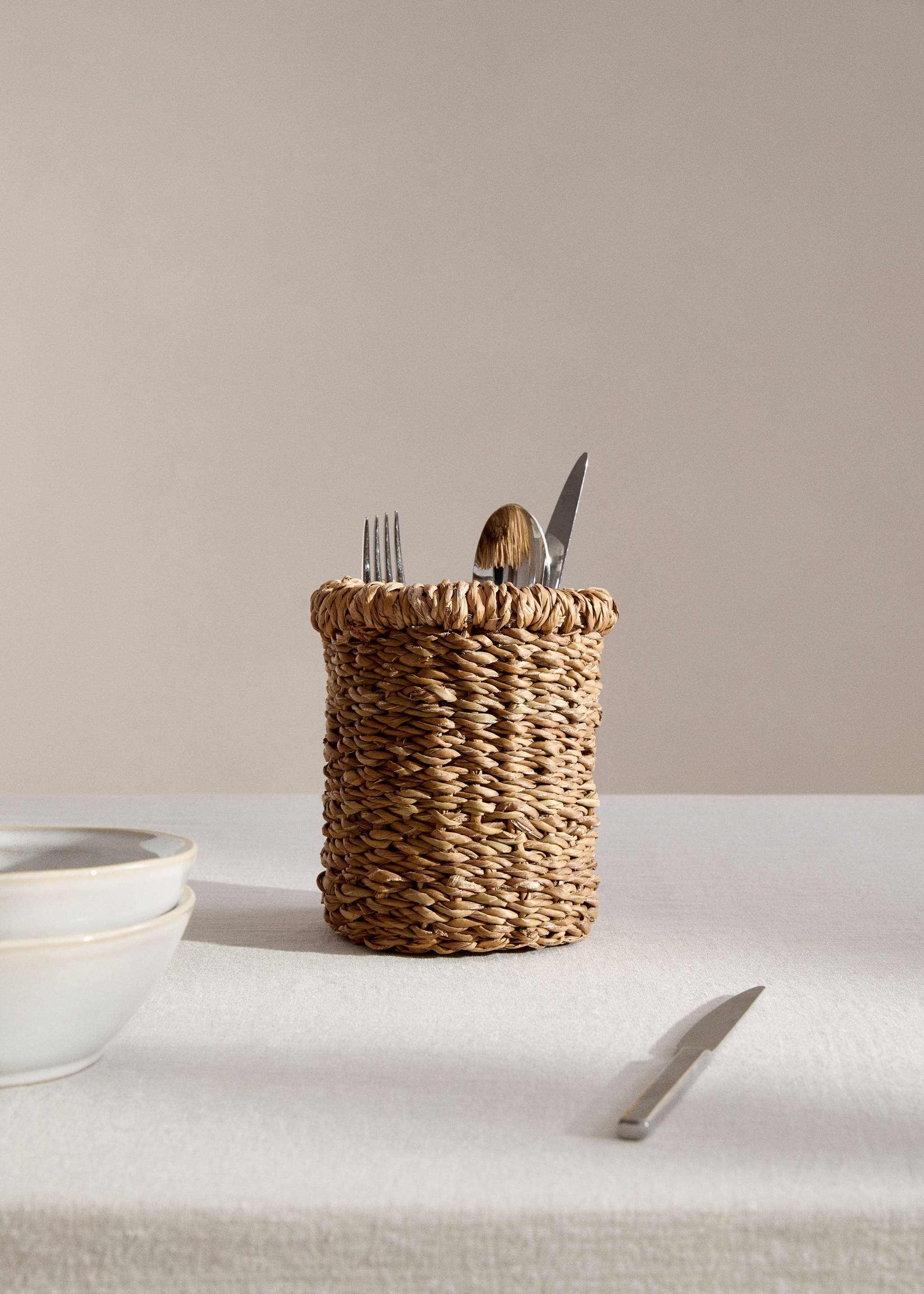 Cilindervormige mand van natuurvezels - Overzichtstekening