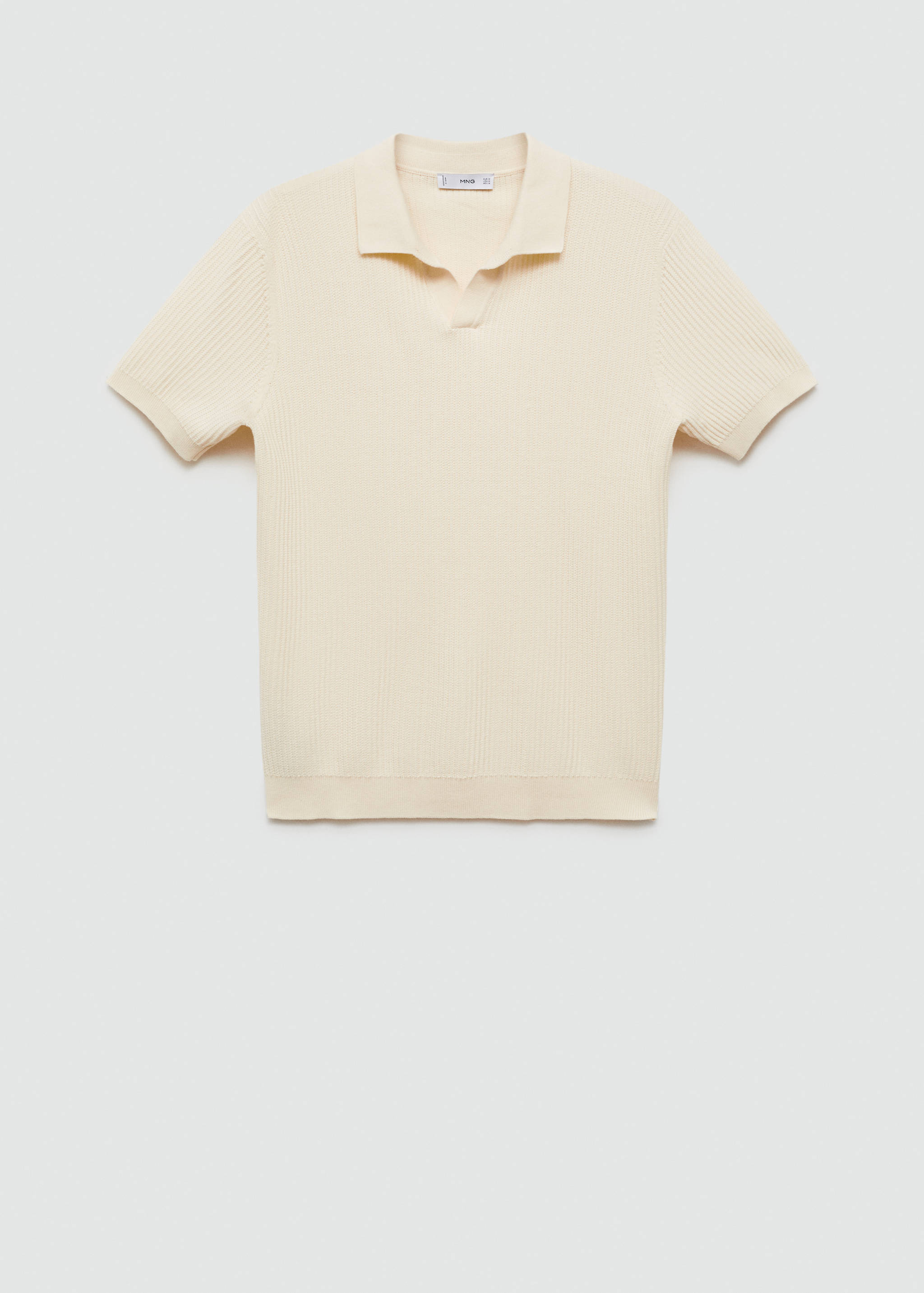 Ribbed cotton knitted polo shirt - Article without model