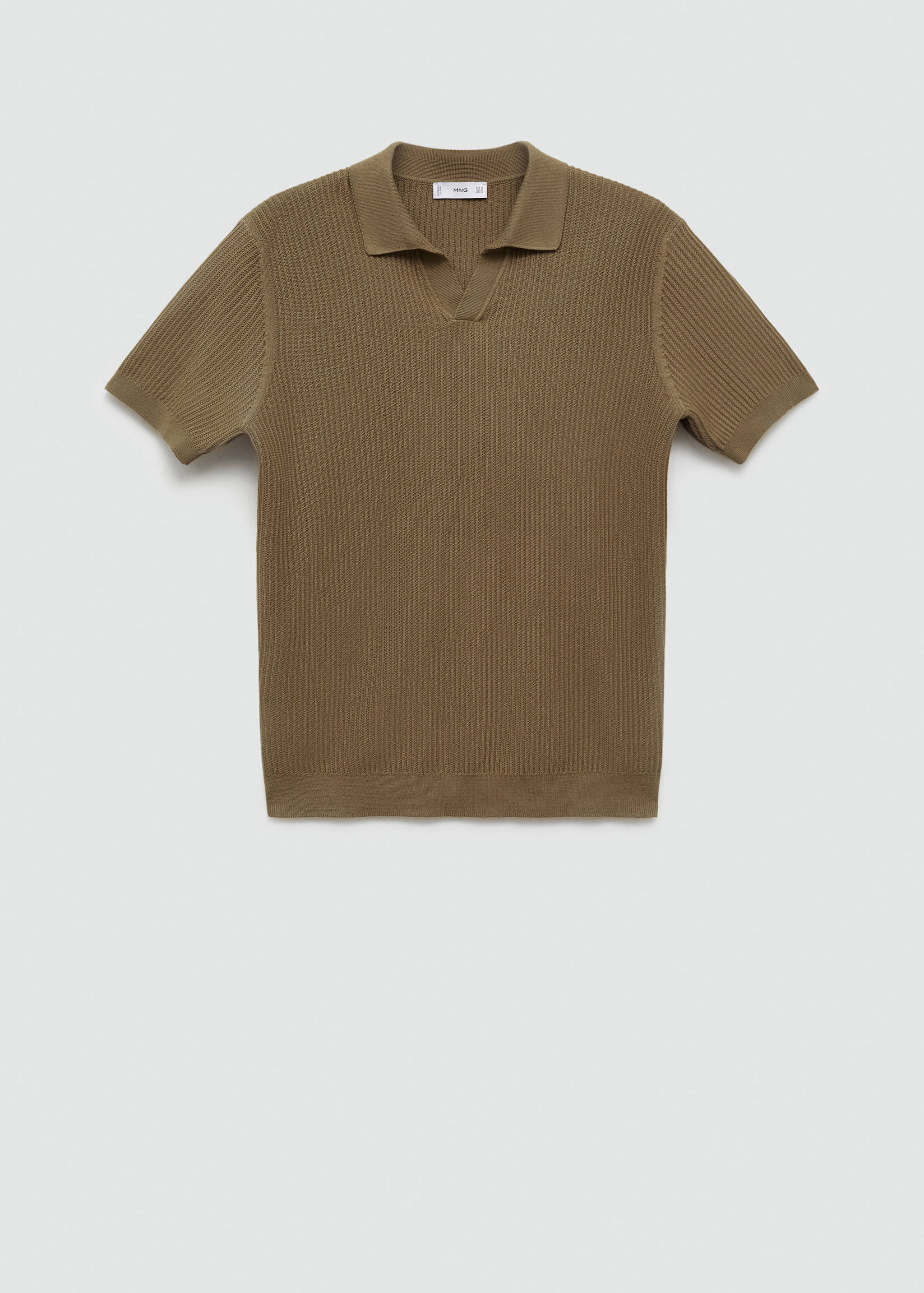 Ribbed cotton knitted polo shirt - Article without model