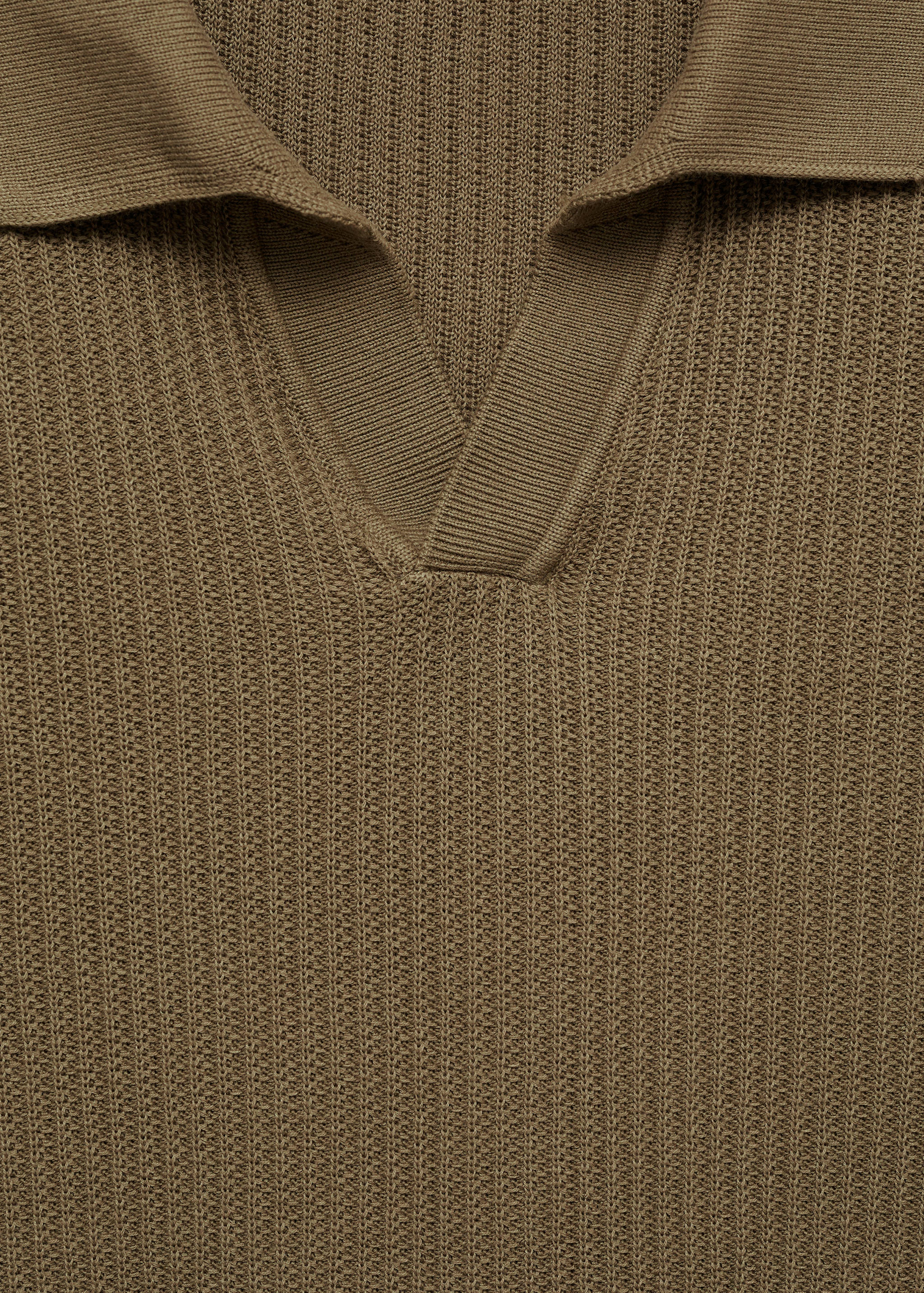 Ribbed cotton knitted polo shirt - Details of the article 8