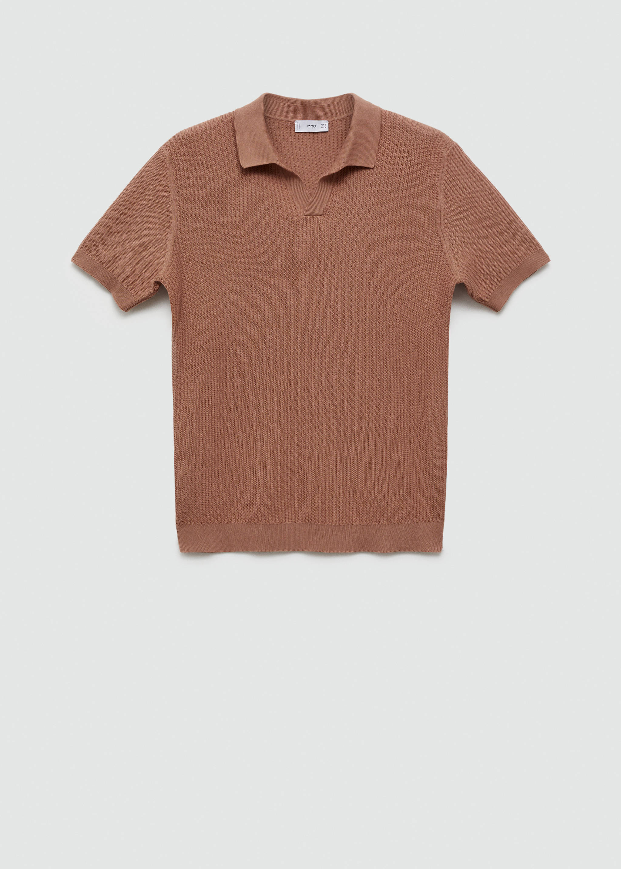 Ribbed cotton knitted polo shirt - Article without model