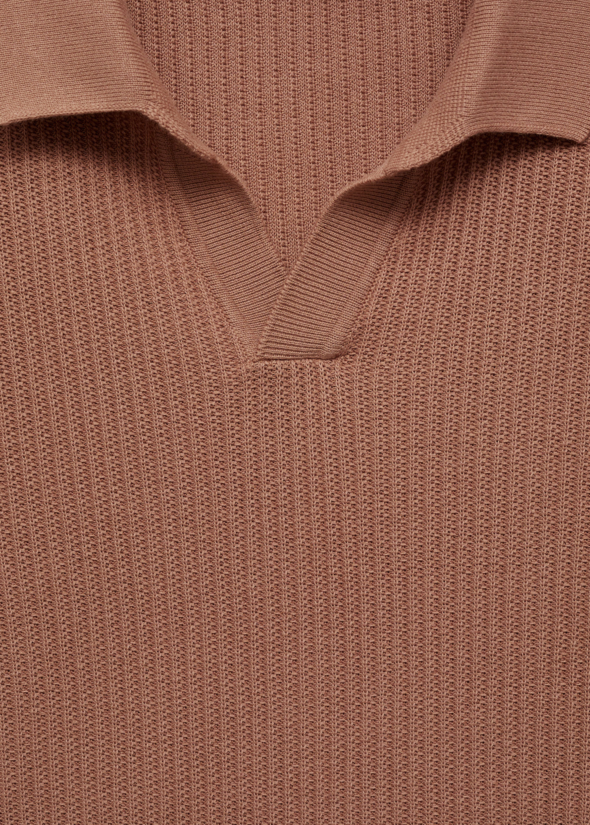 Ribbed cotton knitted polo shirt - Details of the article 8