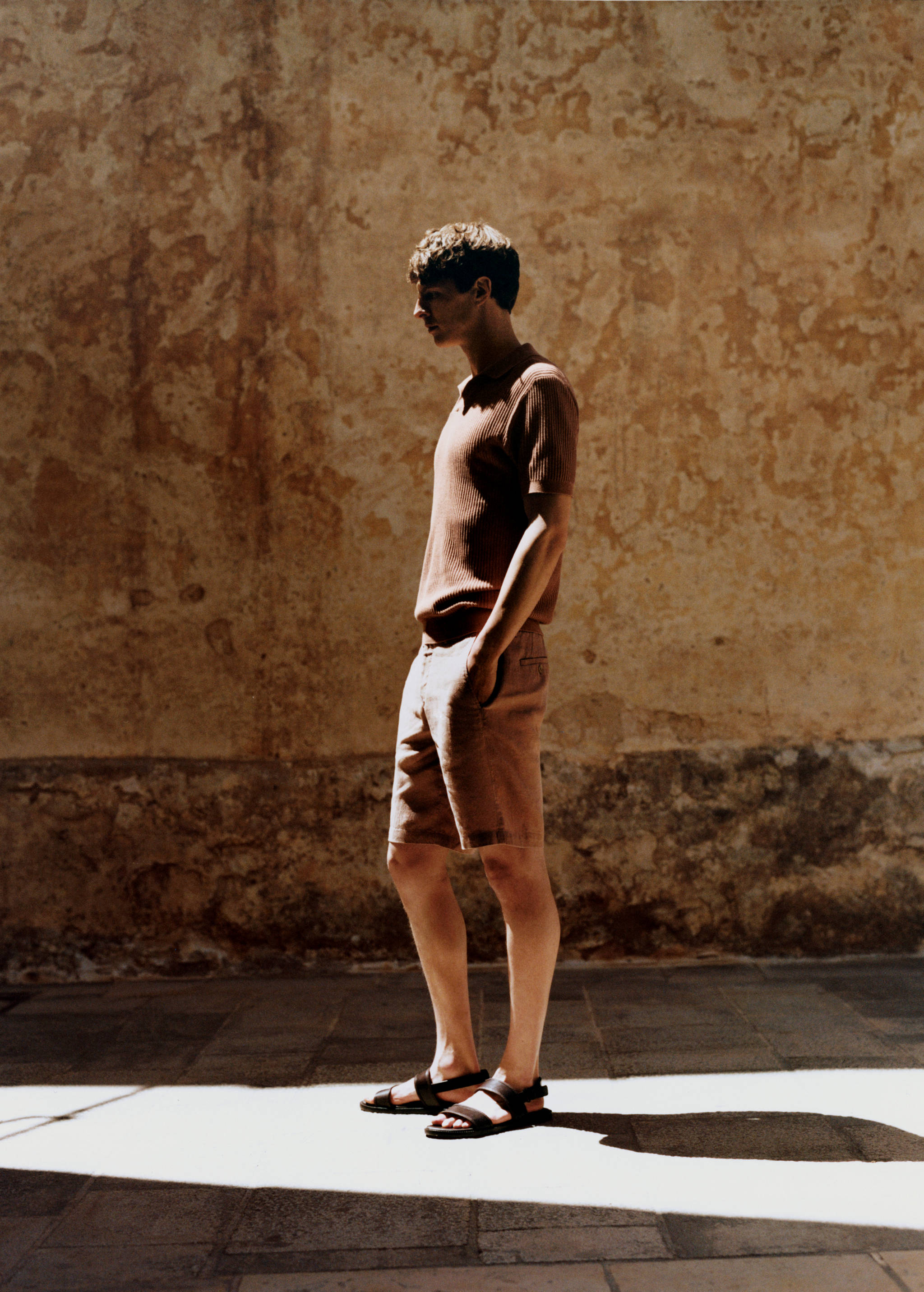 Ribbed cotton knitted polo shirt - Details of the article 5