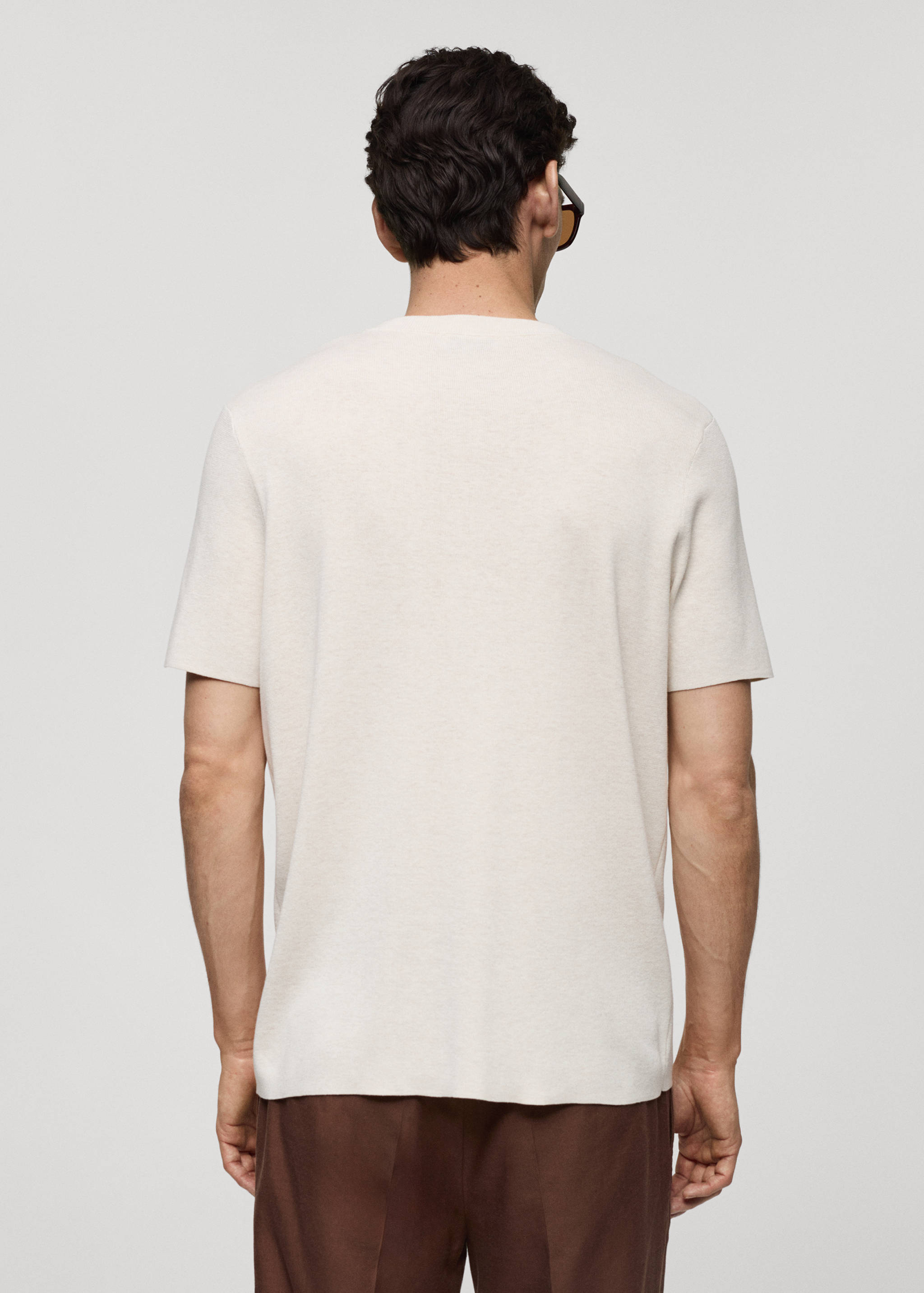 Knit cotton T-shirt - Reverse of the article