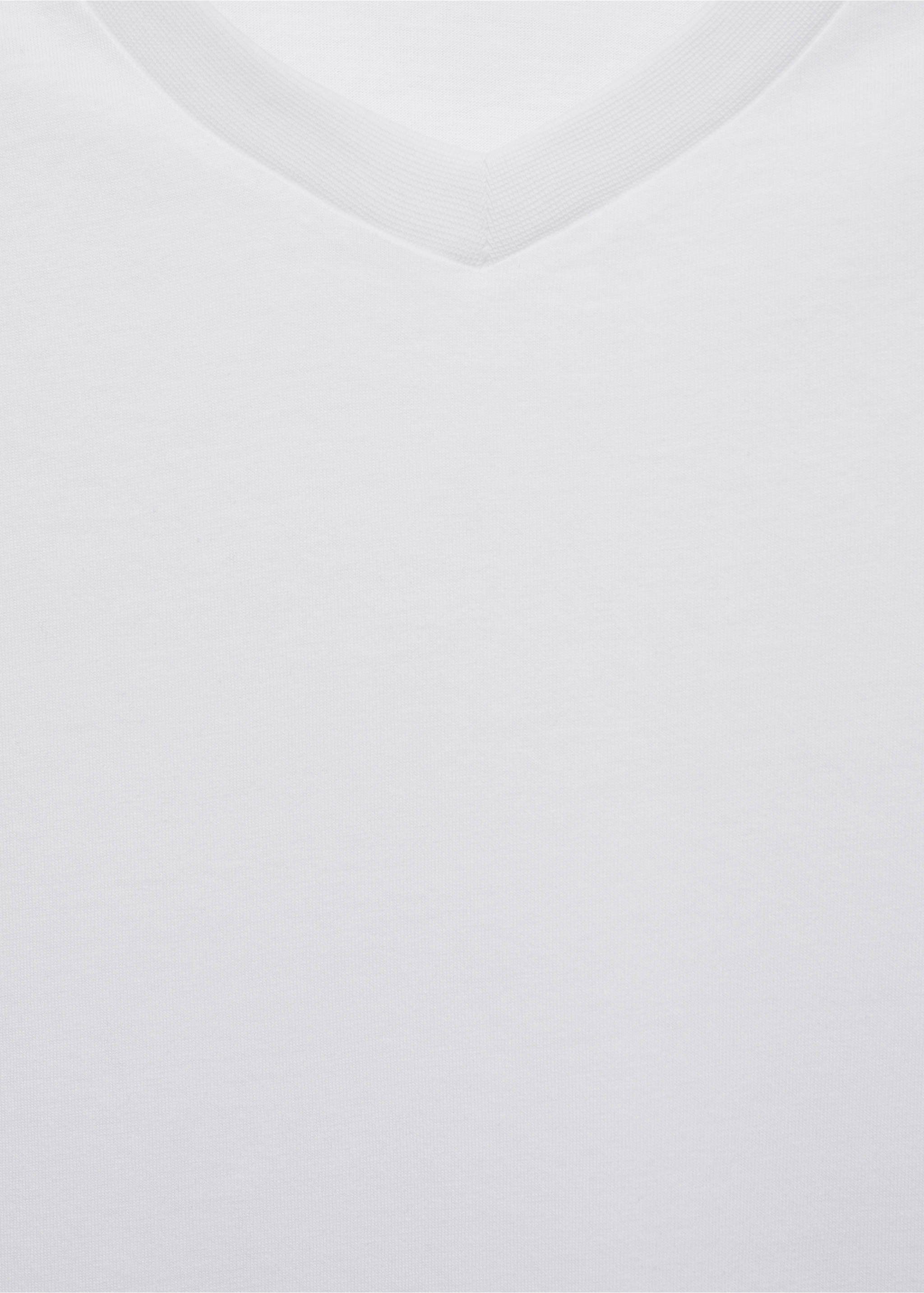 Slim-fit cotton V-neck t-shirt - Details of the article 8, White. Ref: 77080584-00.