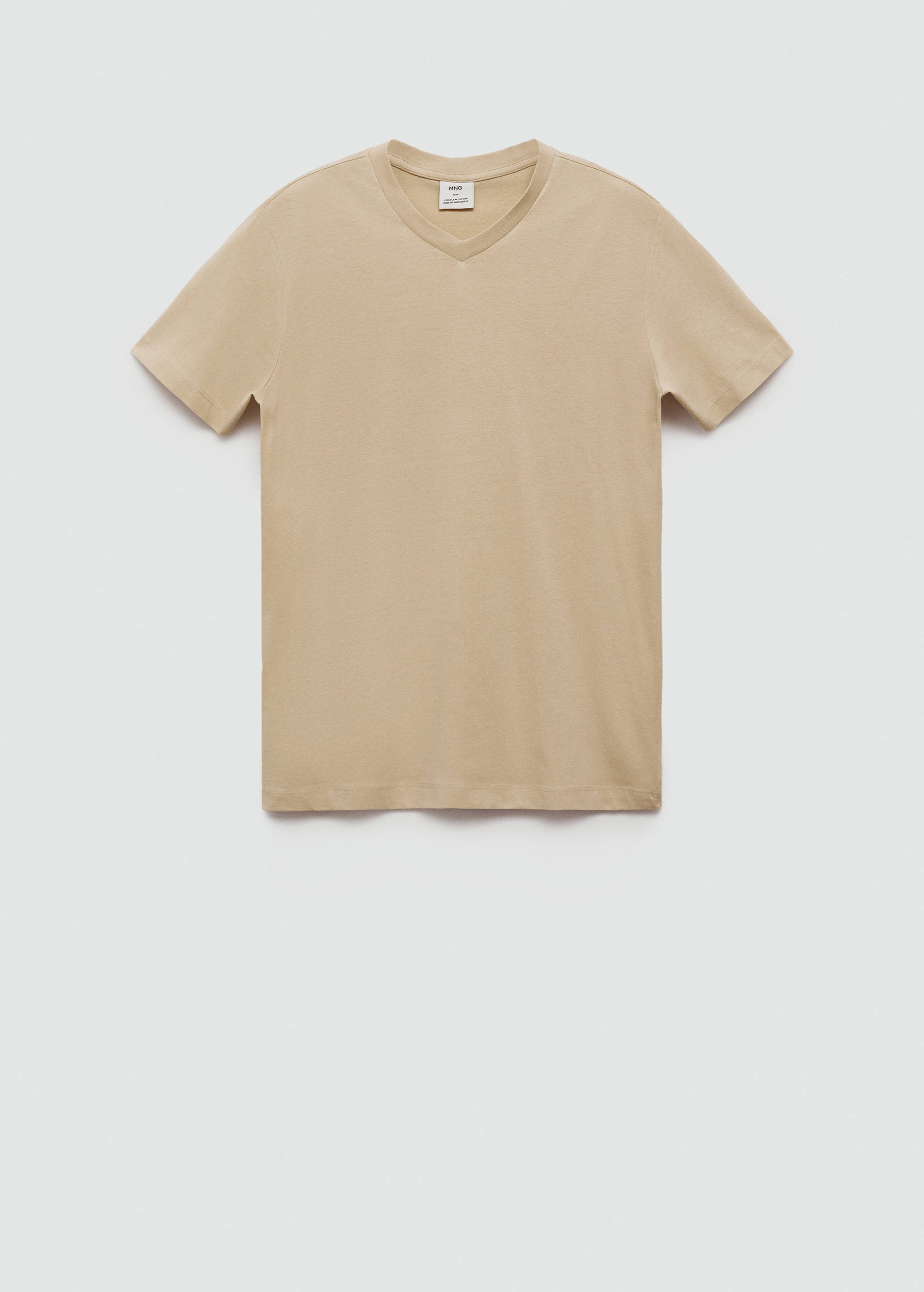 Camiseta slim fit algodón cuello pico - Artículo sin modelo