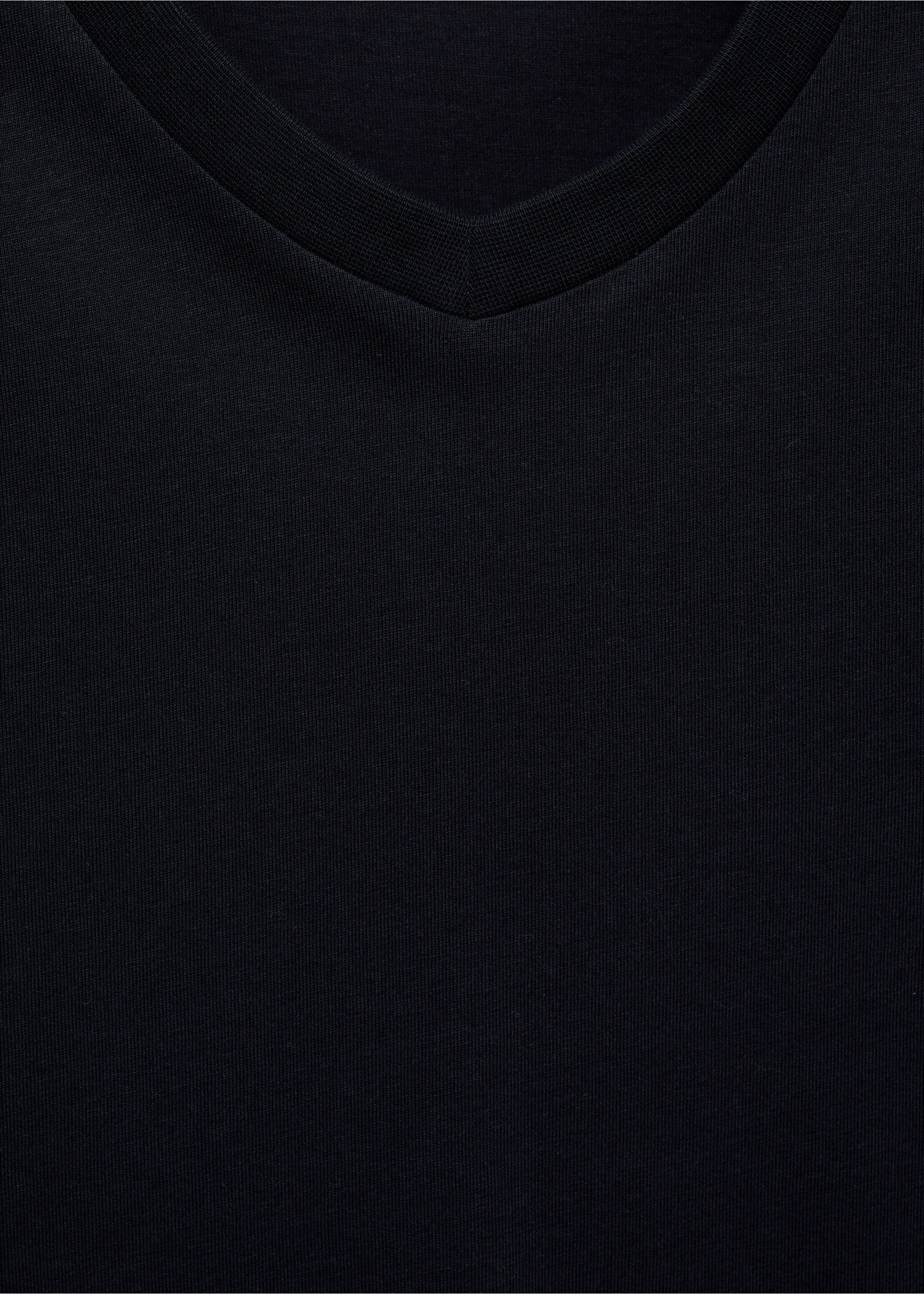Slim-fit cotton V-neck t-shirt - Details of the article 8, Dark Navy. Ref: 77080584-00.