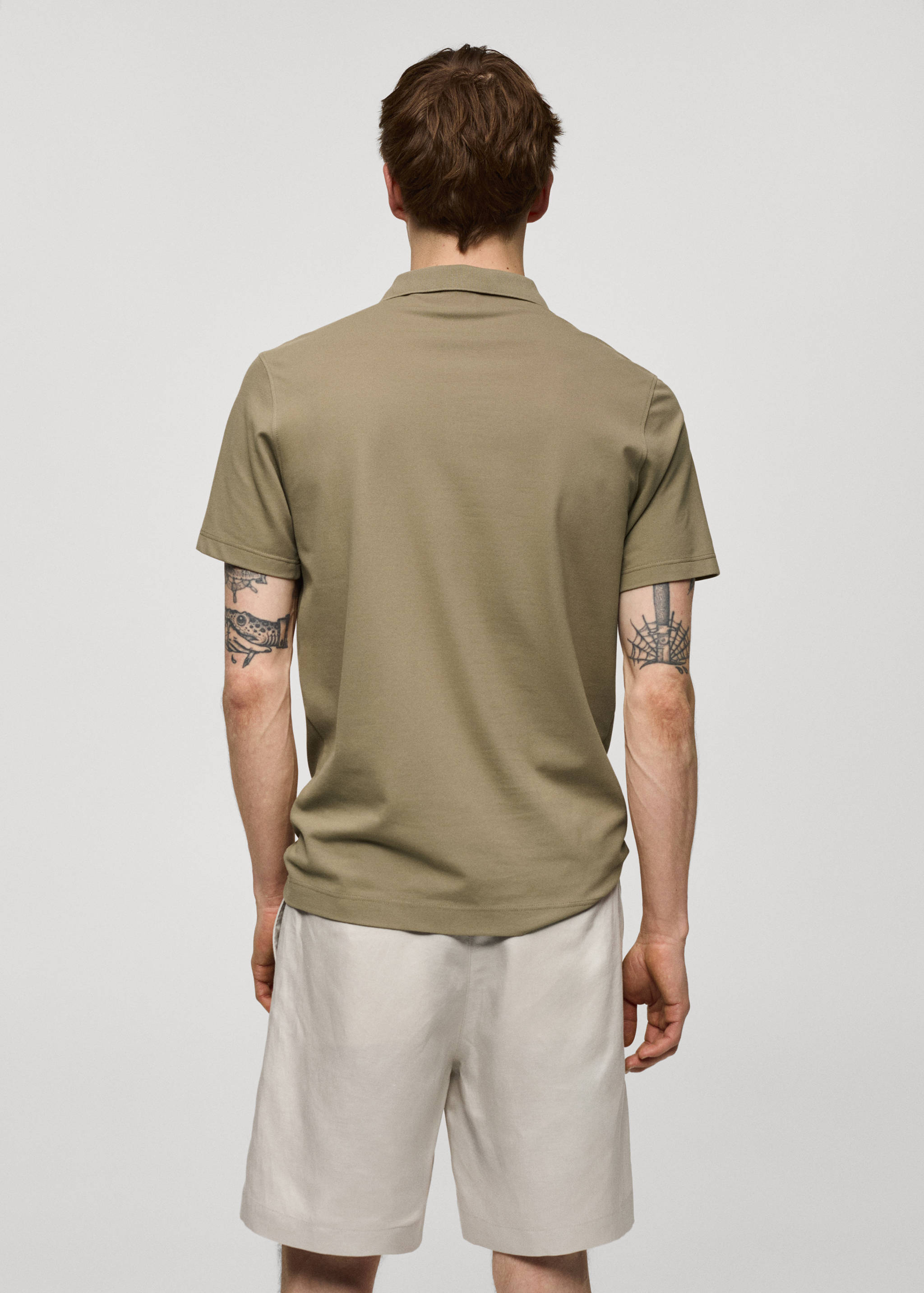 Piqué katoenen slim-fit poloshirt - Achterkant van het artikel