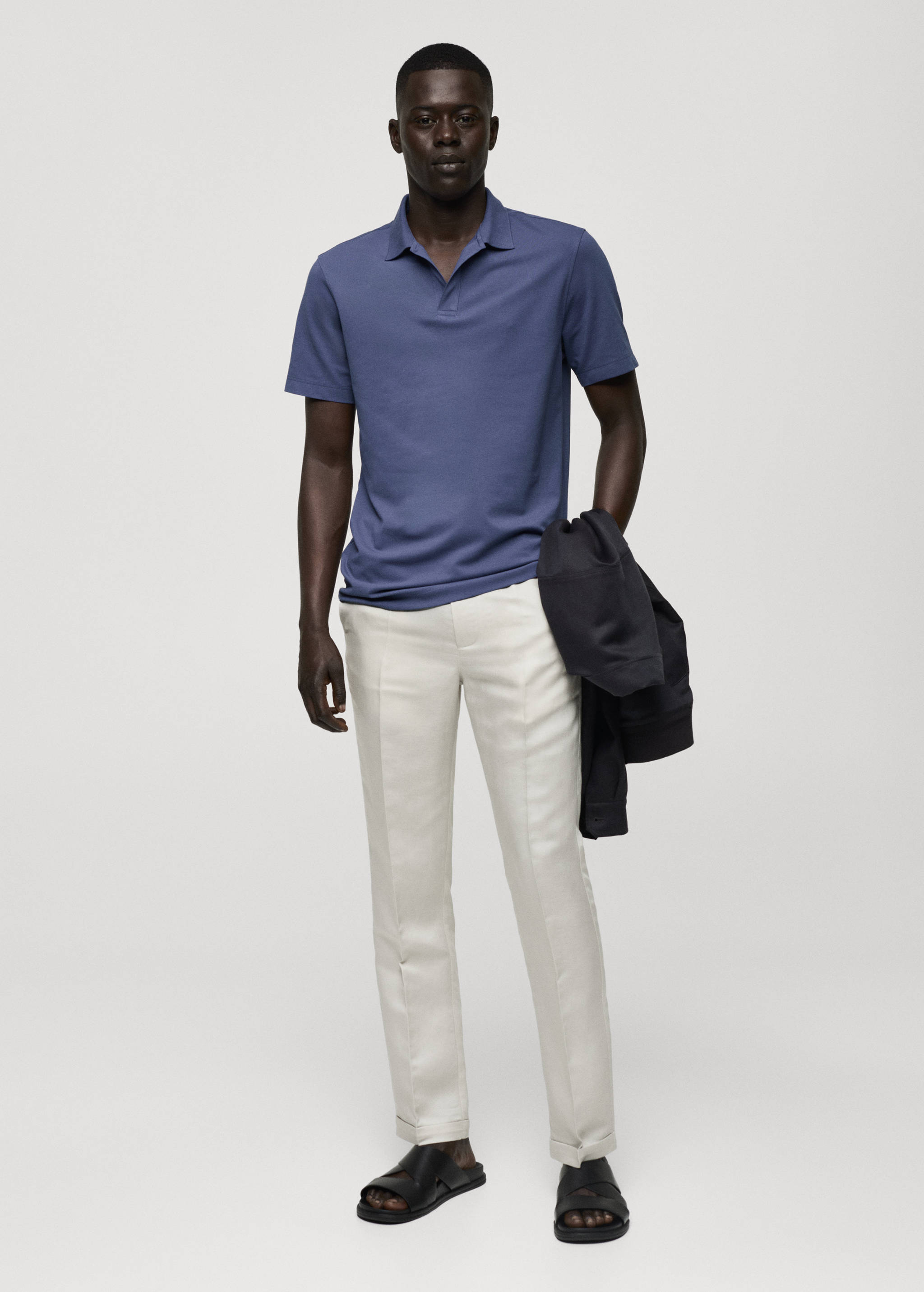 Piqué katoenen slim-fit poloshirt - Overzichtstekening