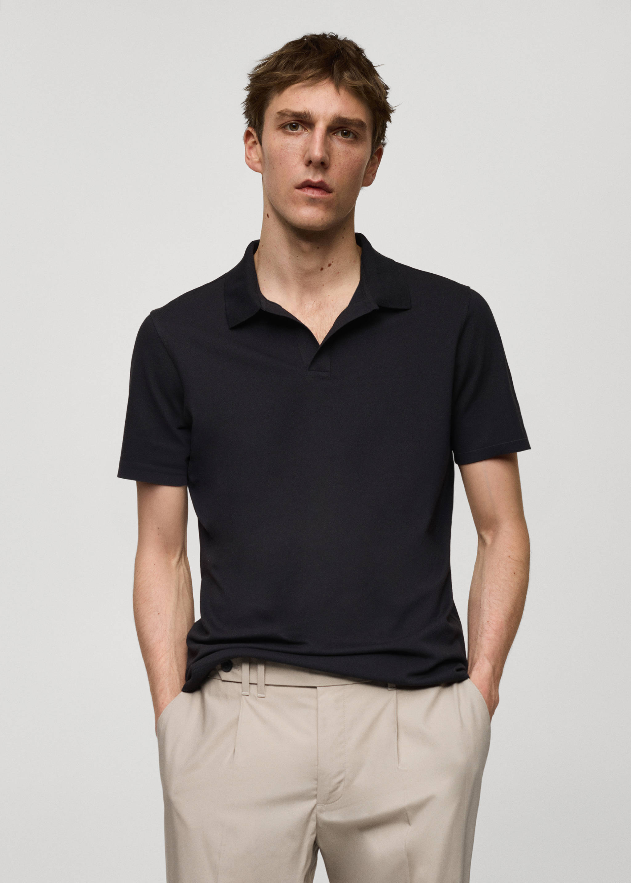 Polo slim fit algodón piqué - Plano medio