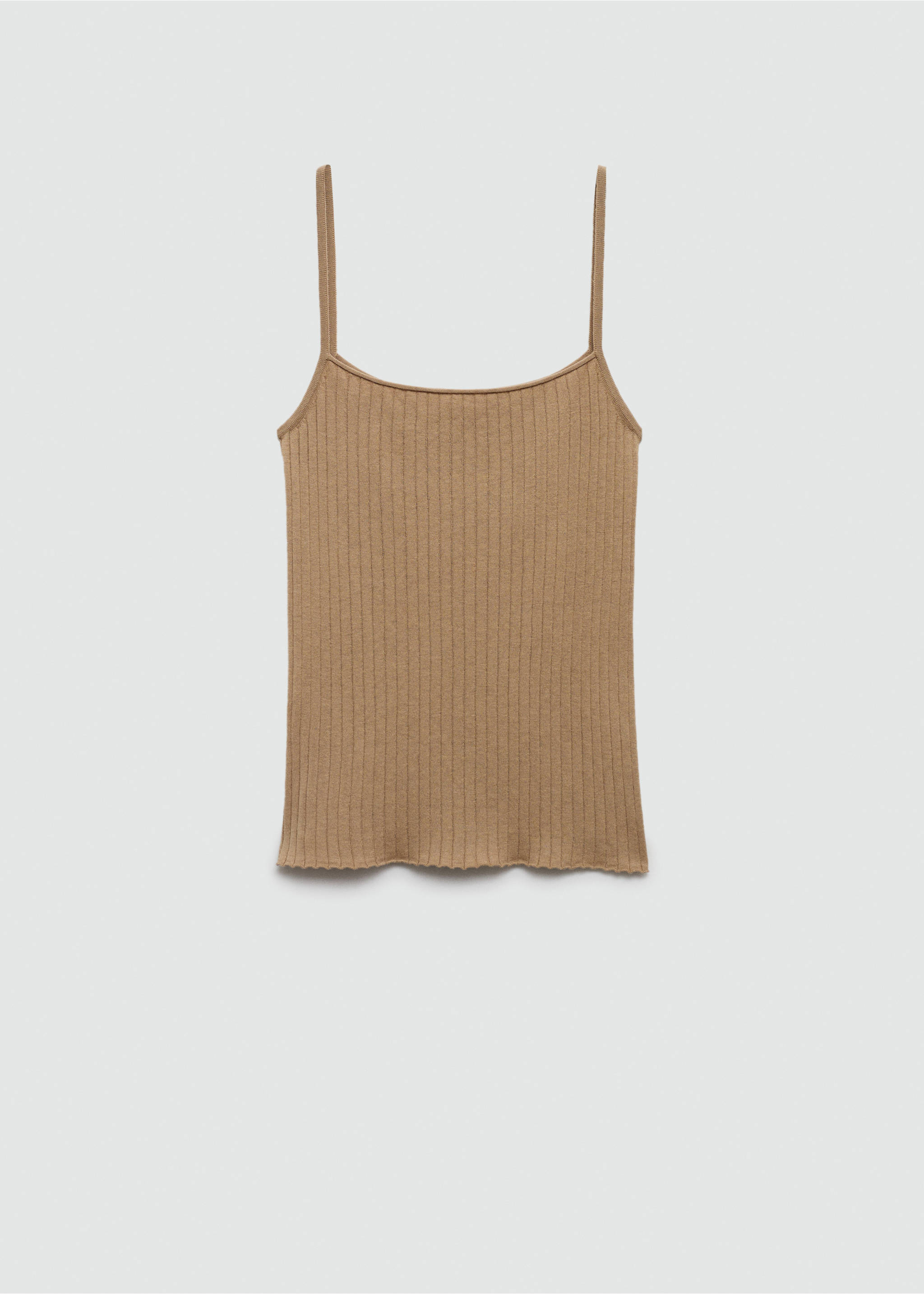 Thin knit top with straps - Article without model, Light/Pastel Brown. Ref: 77080589-00.