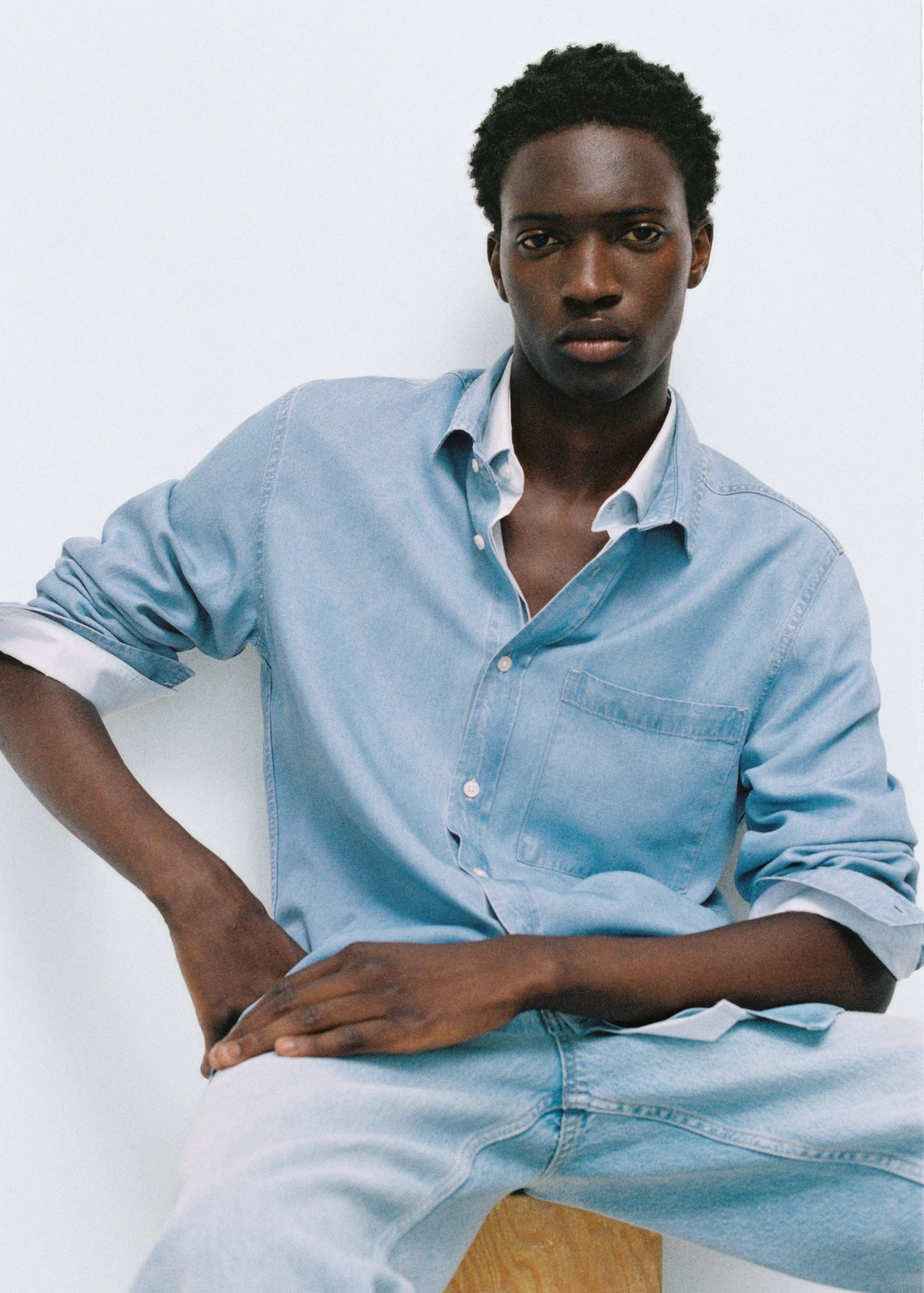 Regular-fit 100% Tencel shirt - Details of the article 5