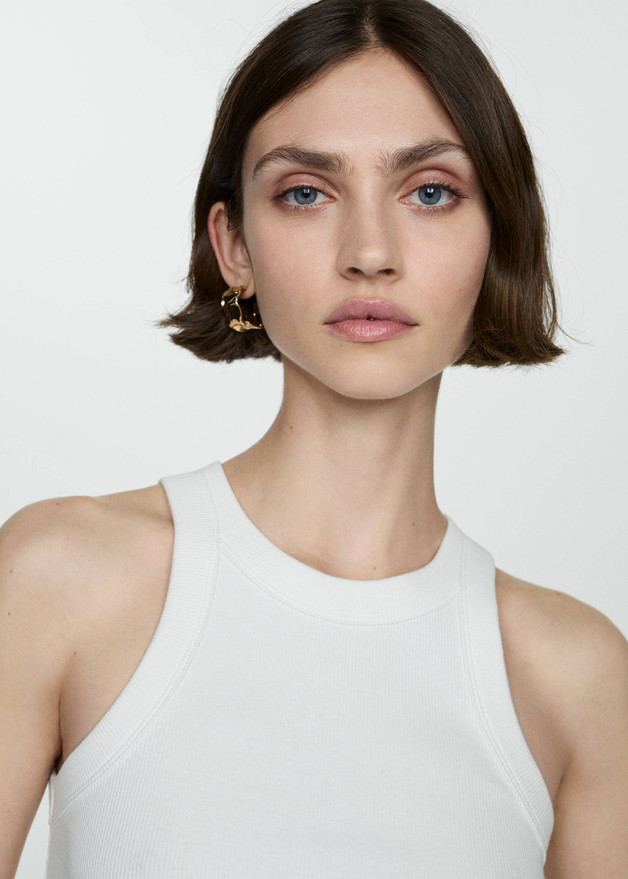 Ribbed cotton-blend top - Details of the article 1