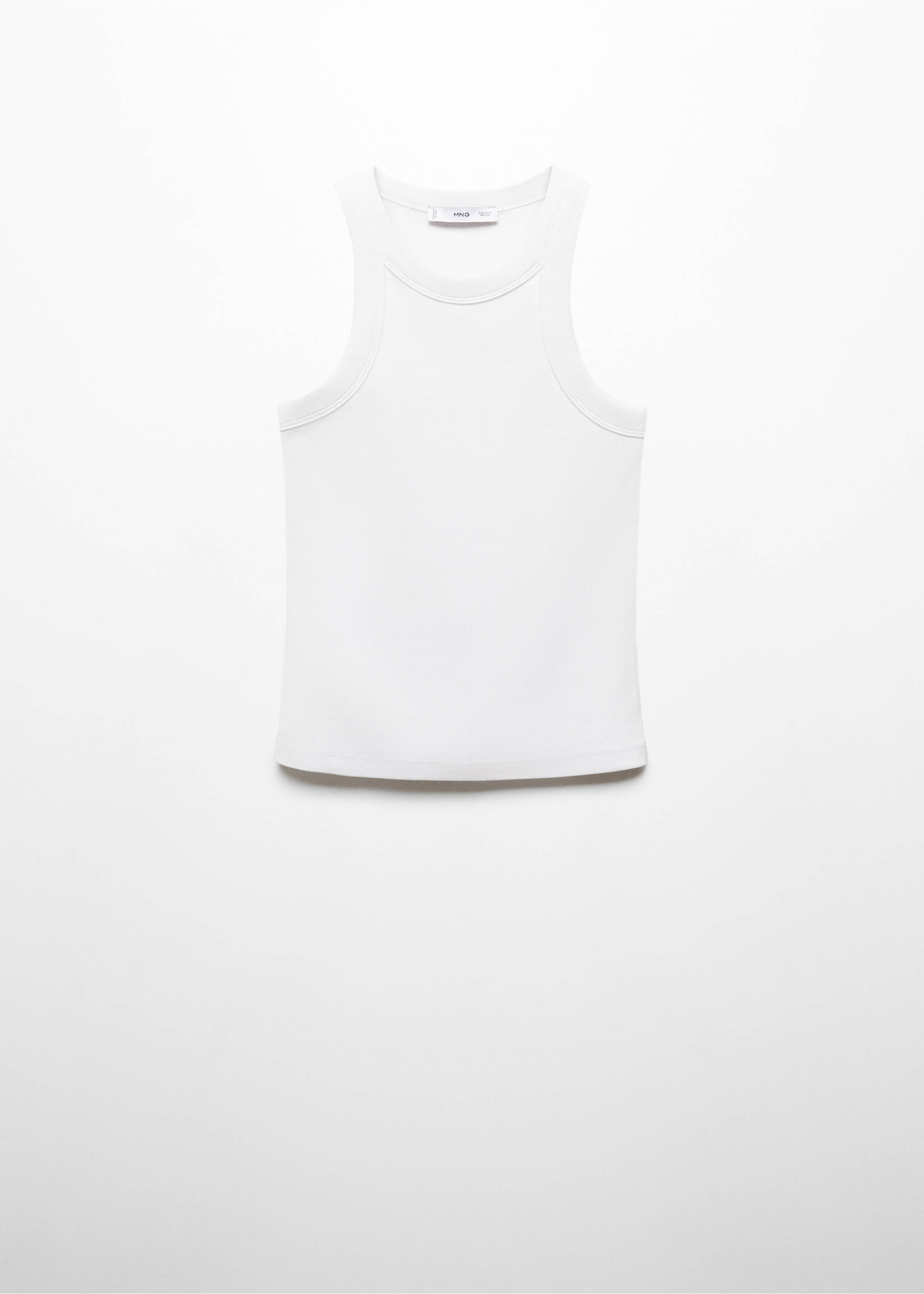 Ribbed cotton-blend top - Article without model, White. Ref: 77080594-00.