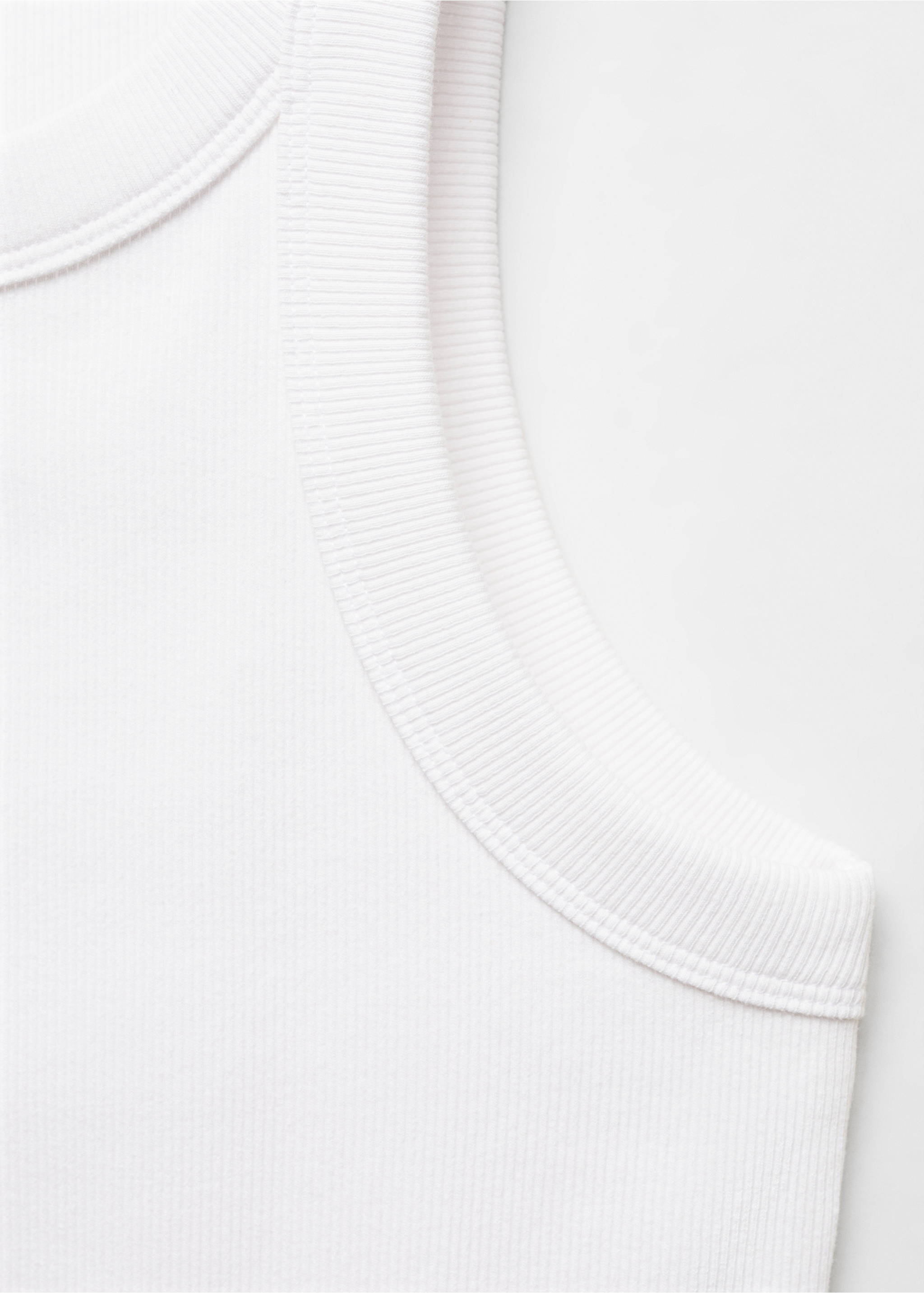 Ribbed cotton-blend top - Details of the article 8, White. Ref: 77080594-00.