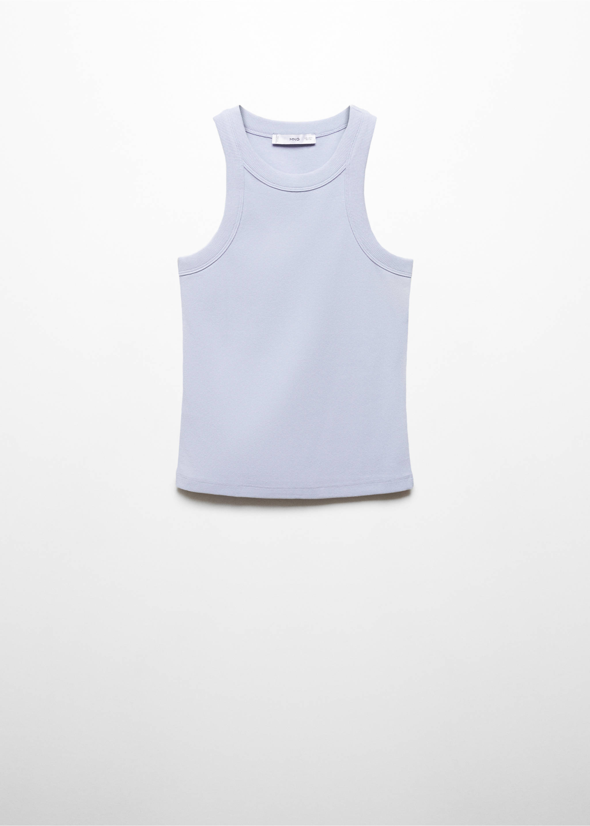 Ribbed cotton-blend top - Article without model, Sky Blue. Ref: 77080594-00.