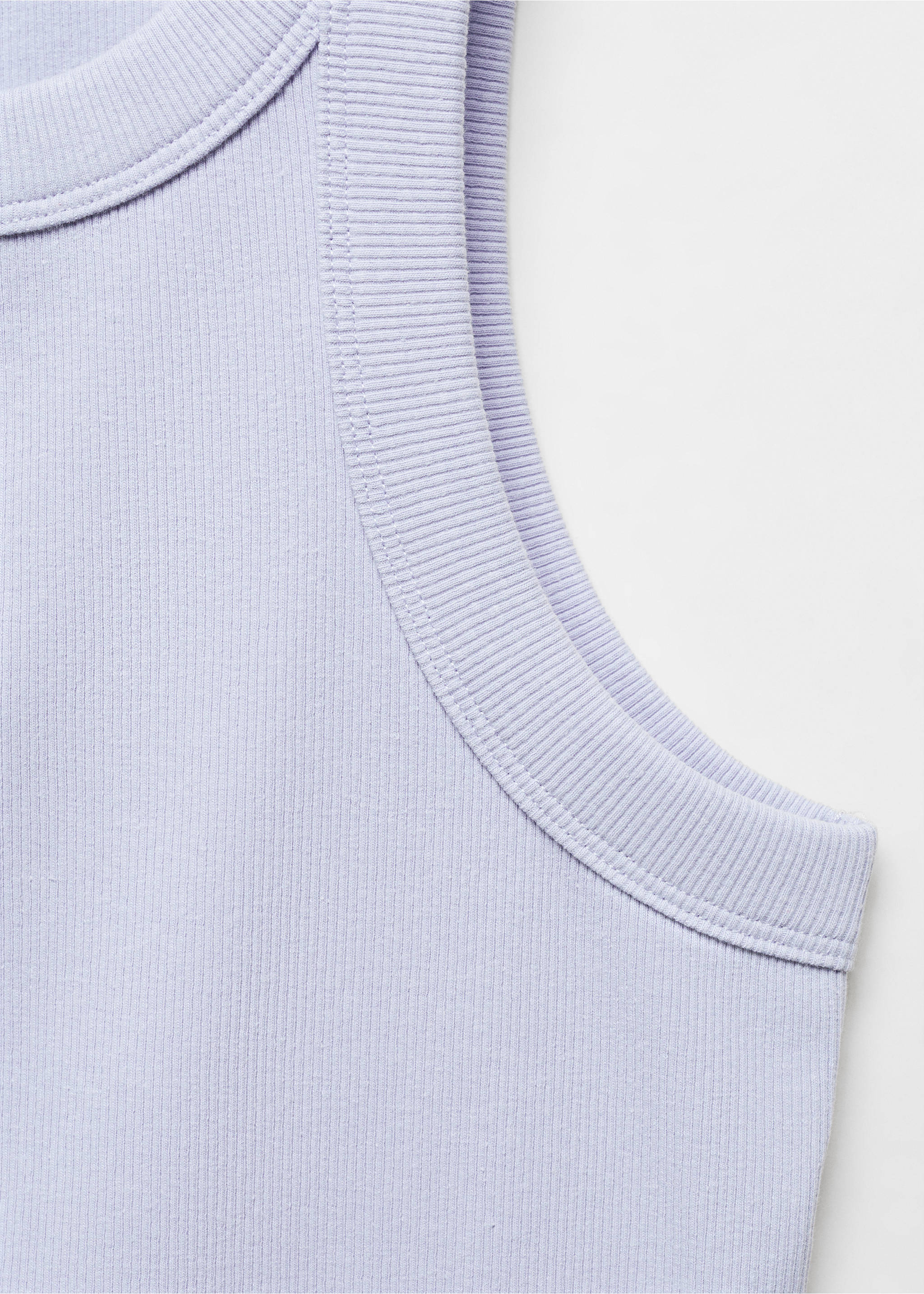 Ribbed cotton-blend top - Details of the article 8, Sky Blue. Ref: 77080594-00.