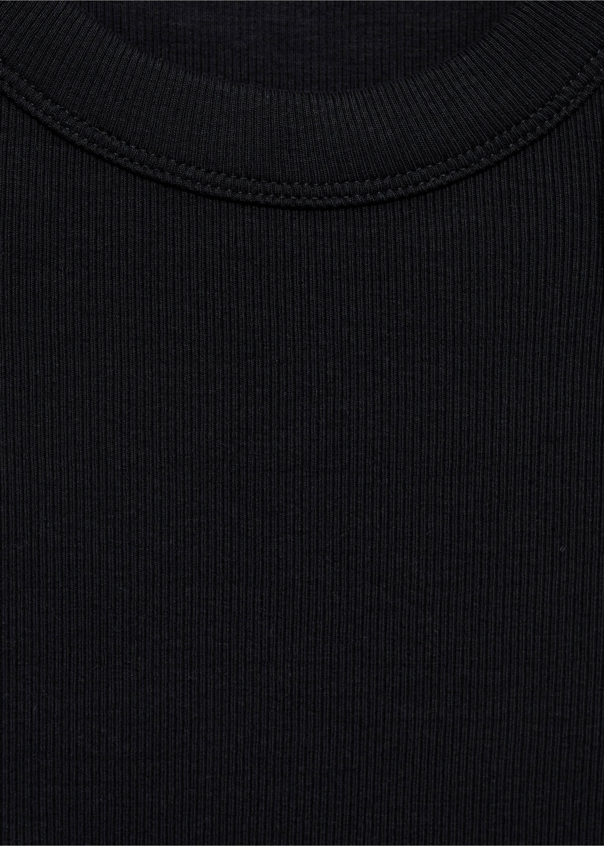 Ribbed cotton-blend top - Details of the article 8, Black. Ref: 77080594-00.