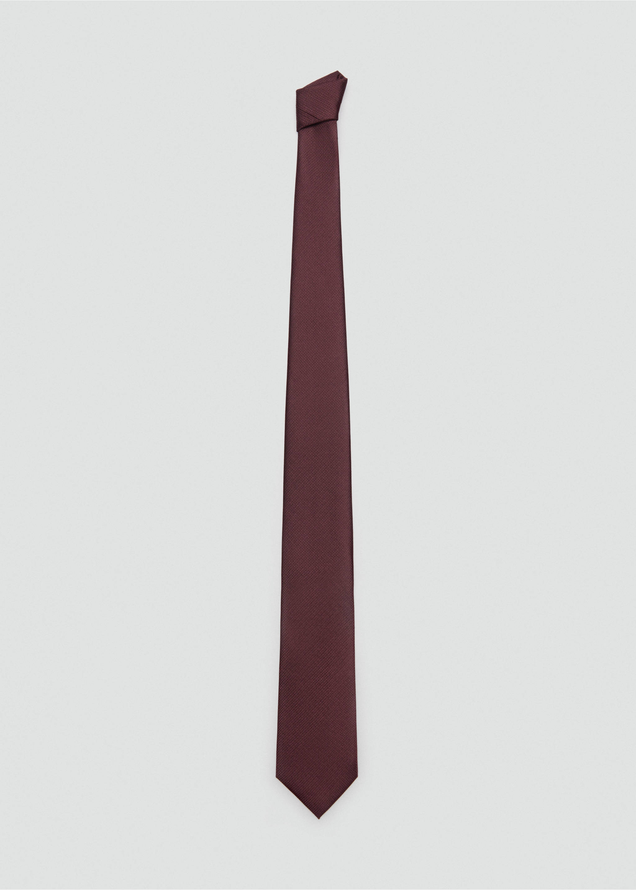 Crease-resistant structured tie - Article without model, Burgundy. Ref: 77080595-00.