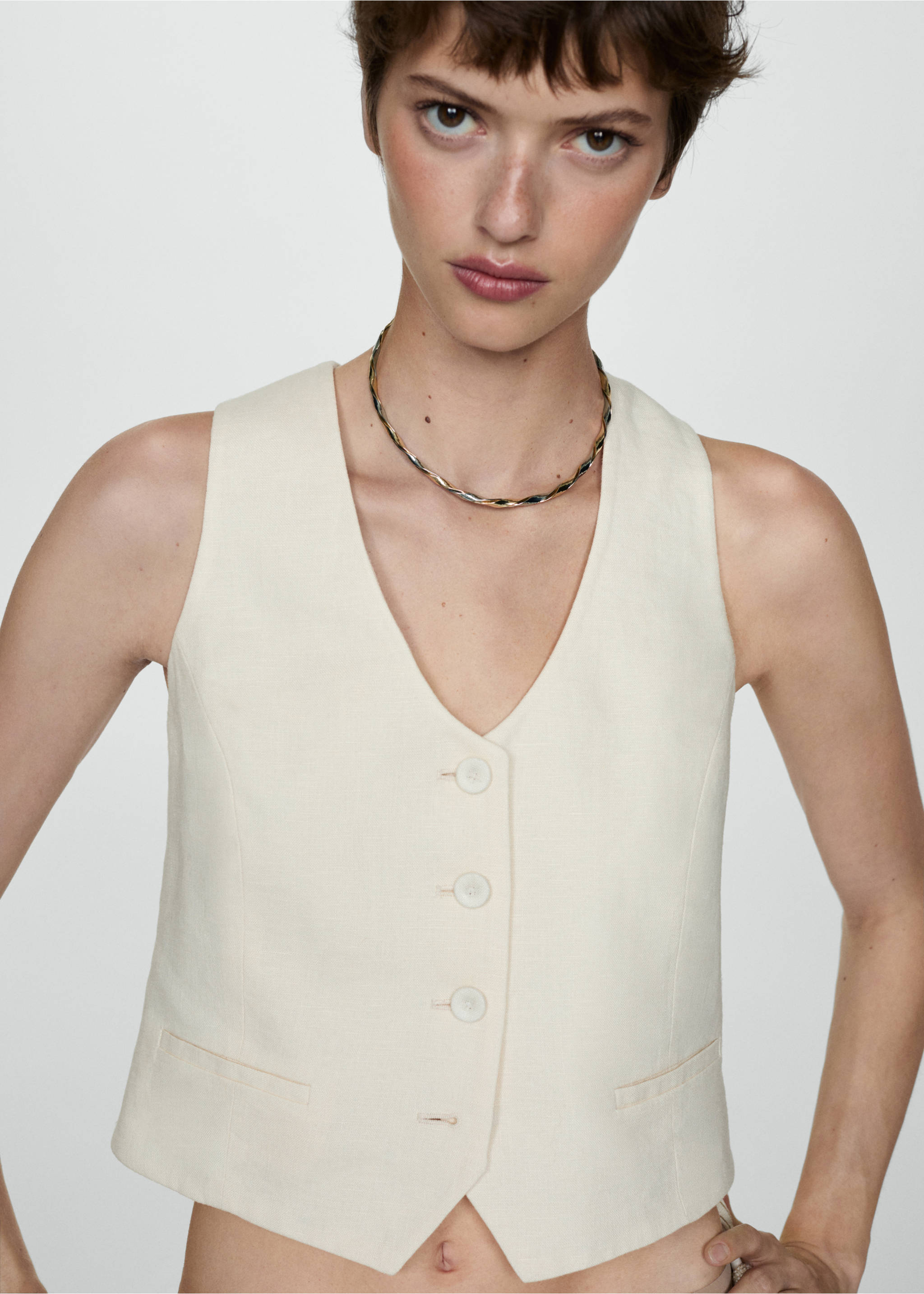 Irregular combined necklace - General plane, Gold. Ref: 77080596-00.