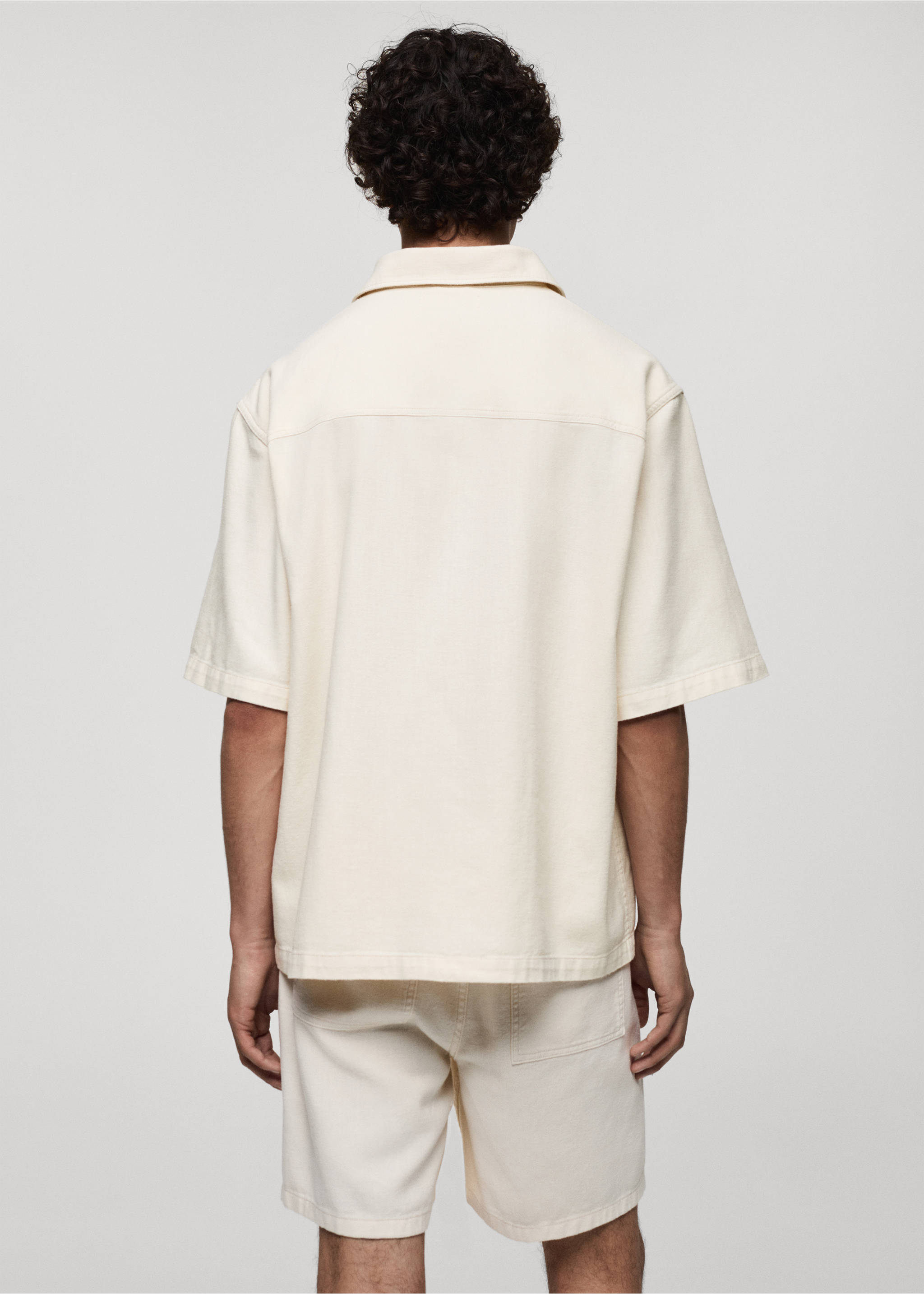 Relaxed-fit polo shirt - Reverse of the article, Off White. Ref: 77080598-00.