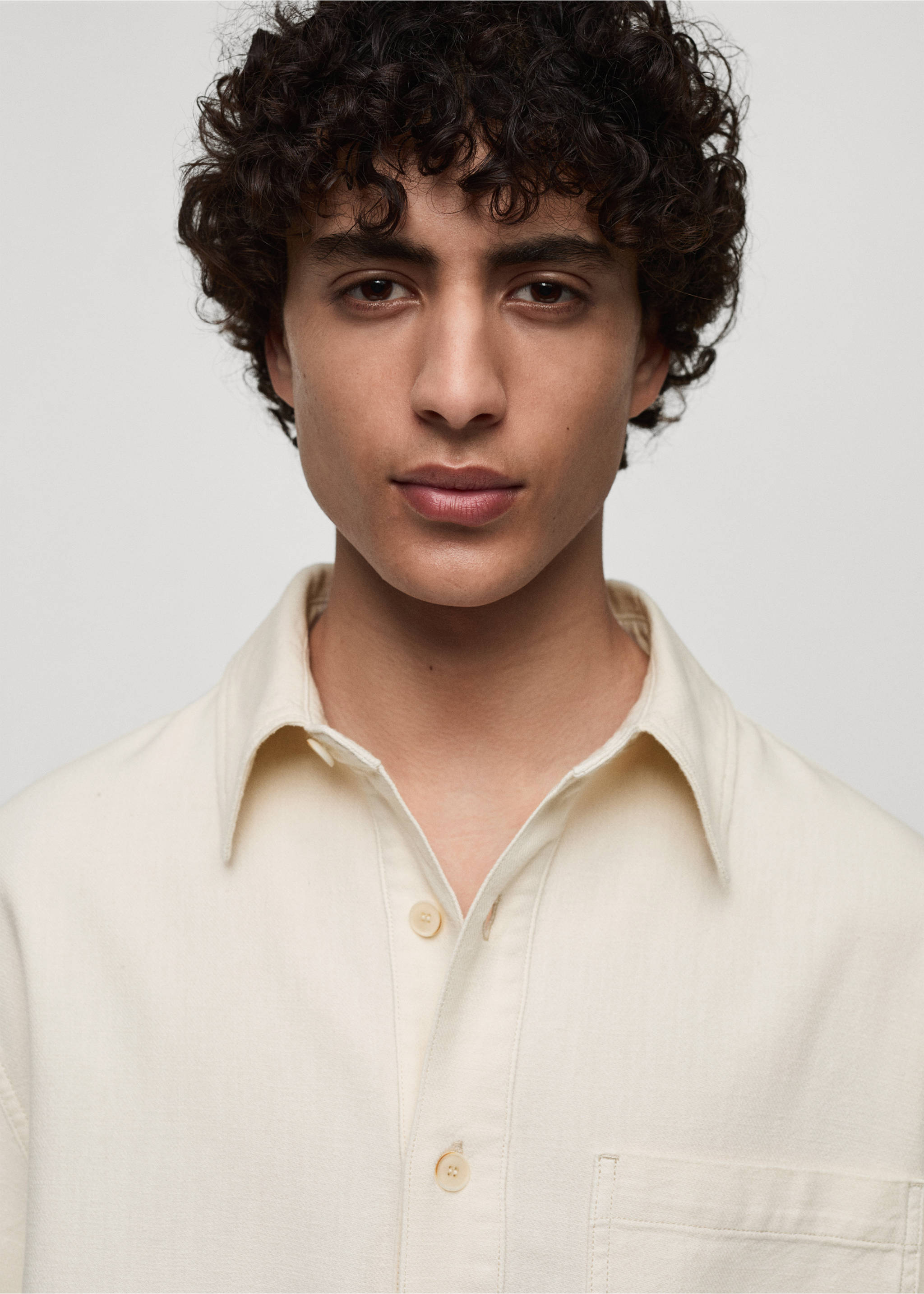 Relaxed-fit polo shirt - Details of the article 1, Off White. Ref: 77080598-00.