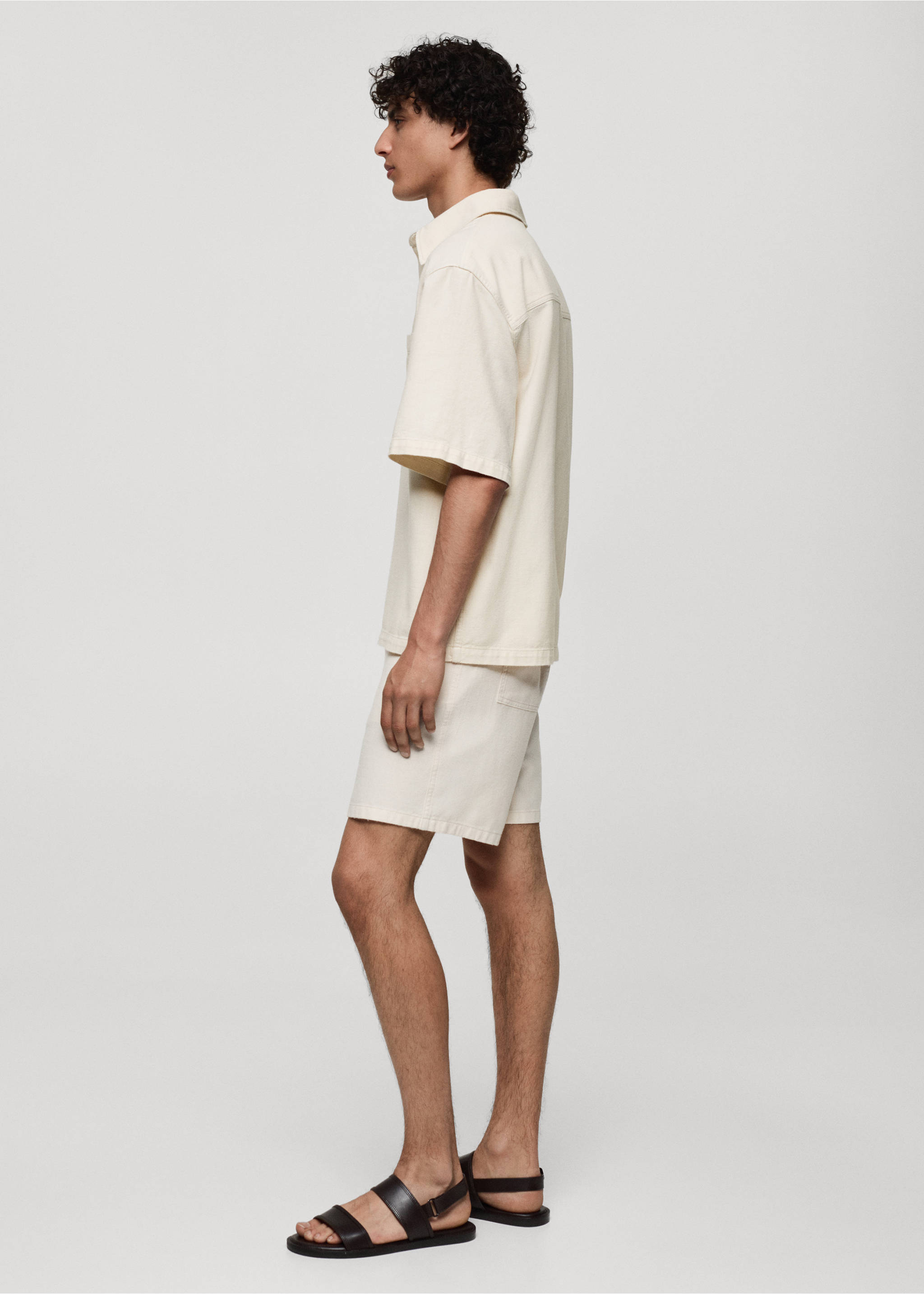 Relaxed-fit polo shirt - Details of the article 2, Off White. Ref: 77080598-00.