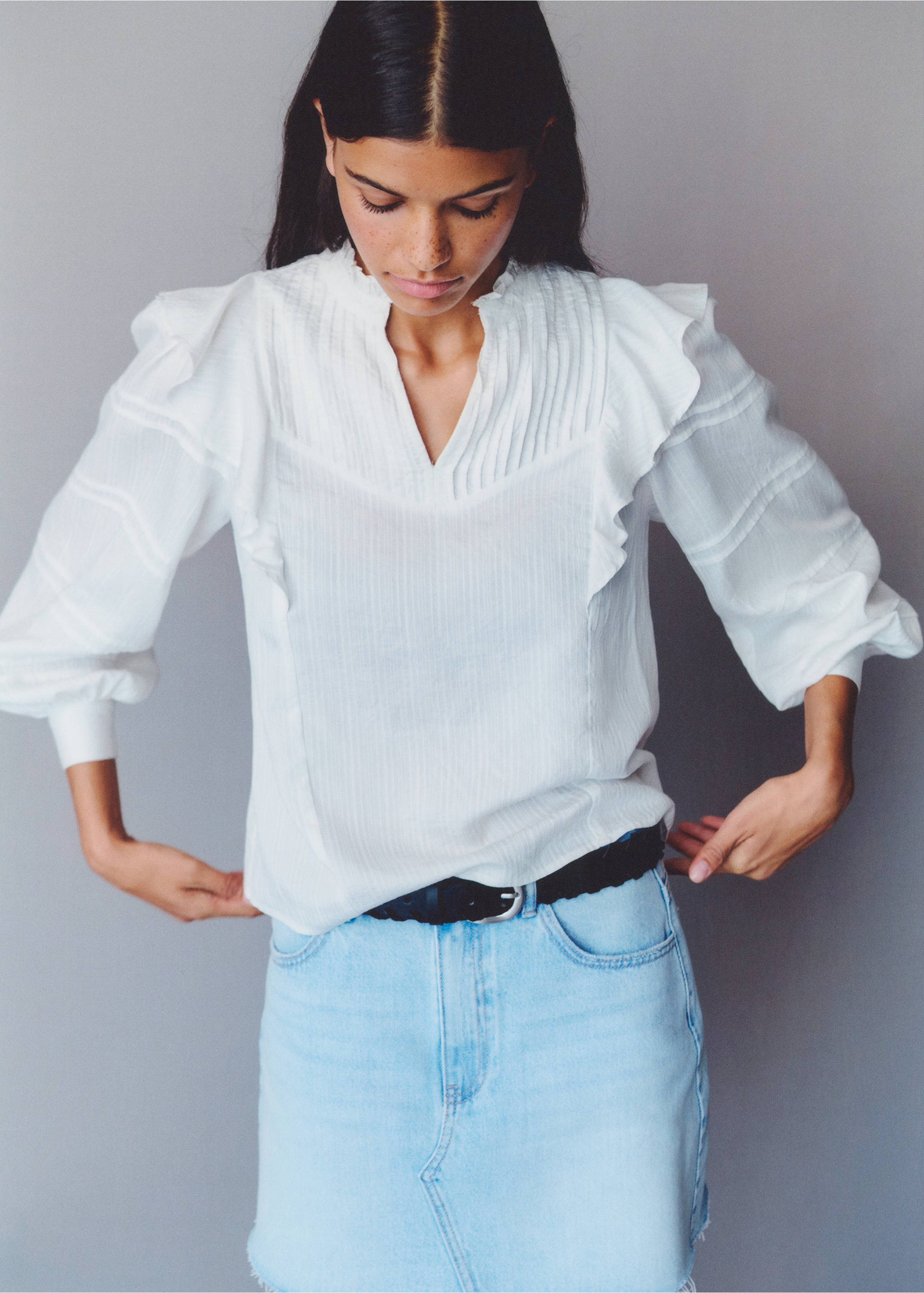 Minifalda vaquera - Detalle del artículo 7, Azul claro. Ref: 77080607-00.