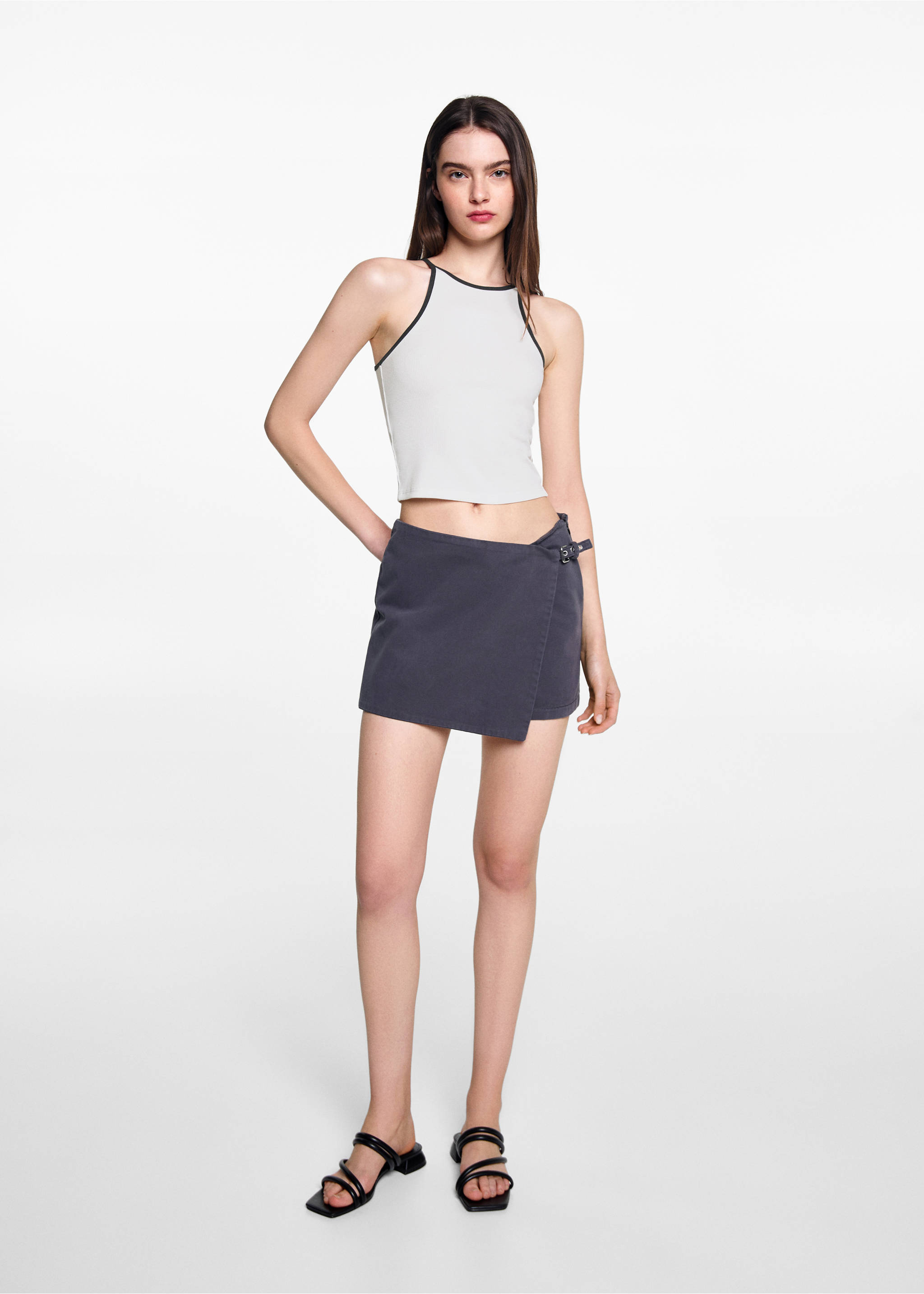 Trägershirt aus Baumwolle - Allgemeine Ansicht, Cremeweiß. Ref: 77080614-00.