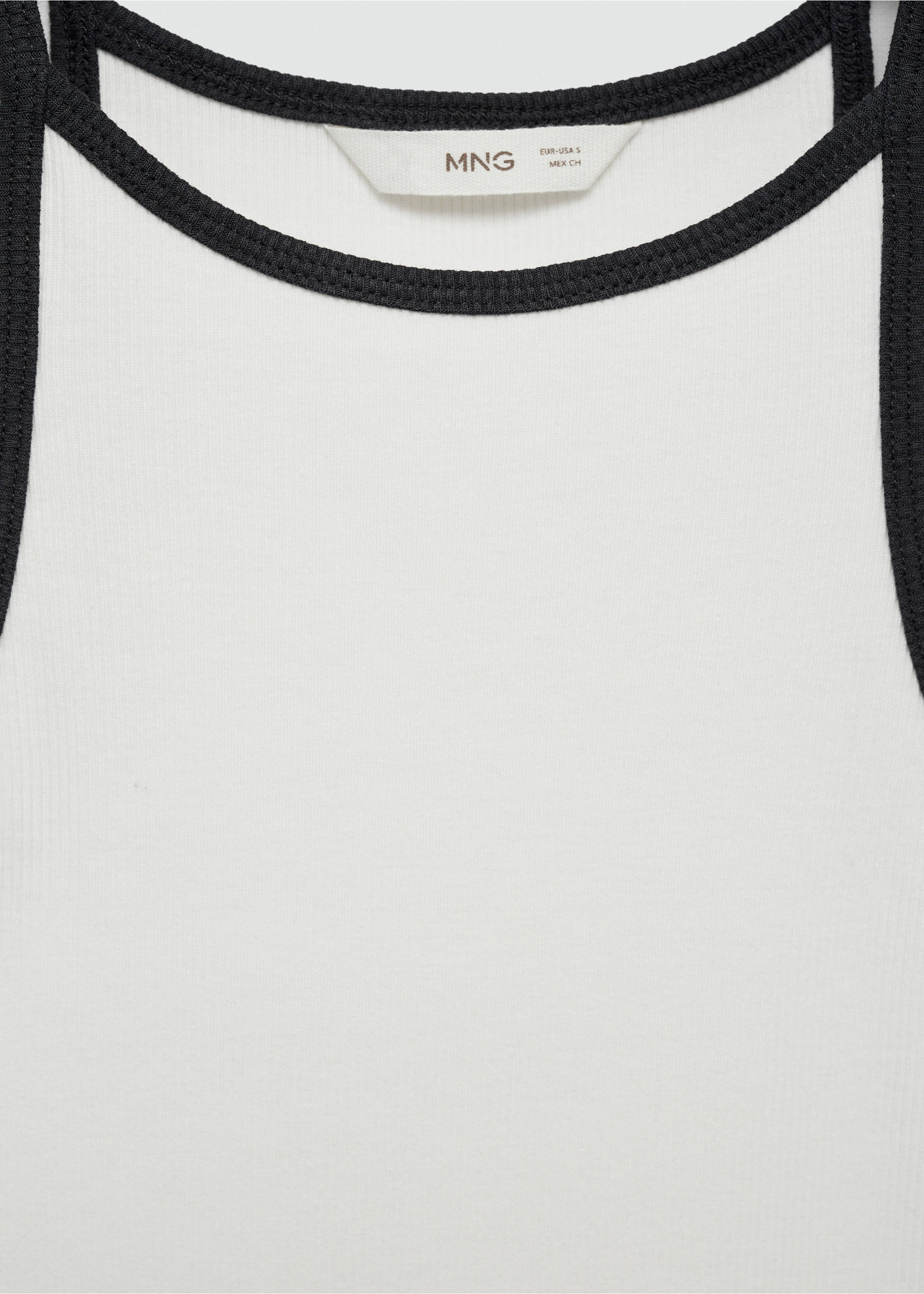 Trägershirt aus Baumwolle - Detail des Artikels 8, Cremeweiß. Ref: 77080614-00.