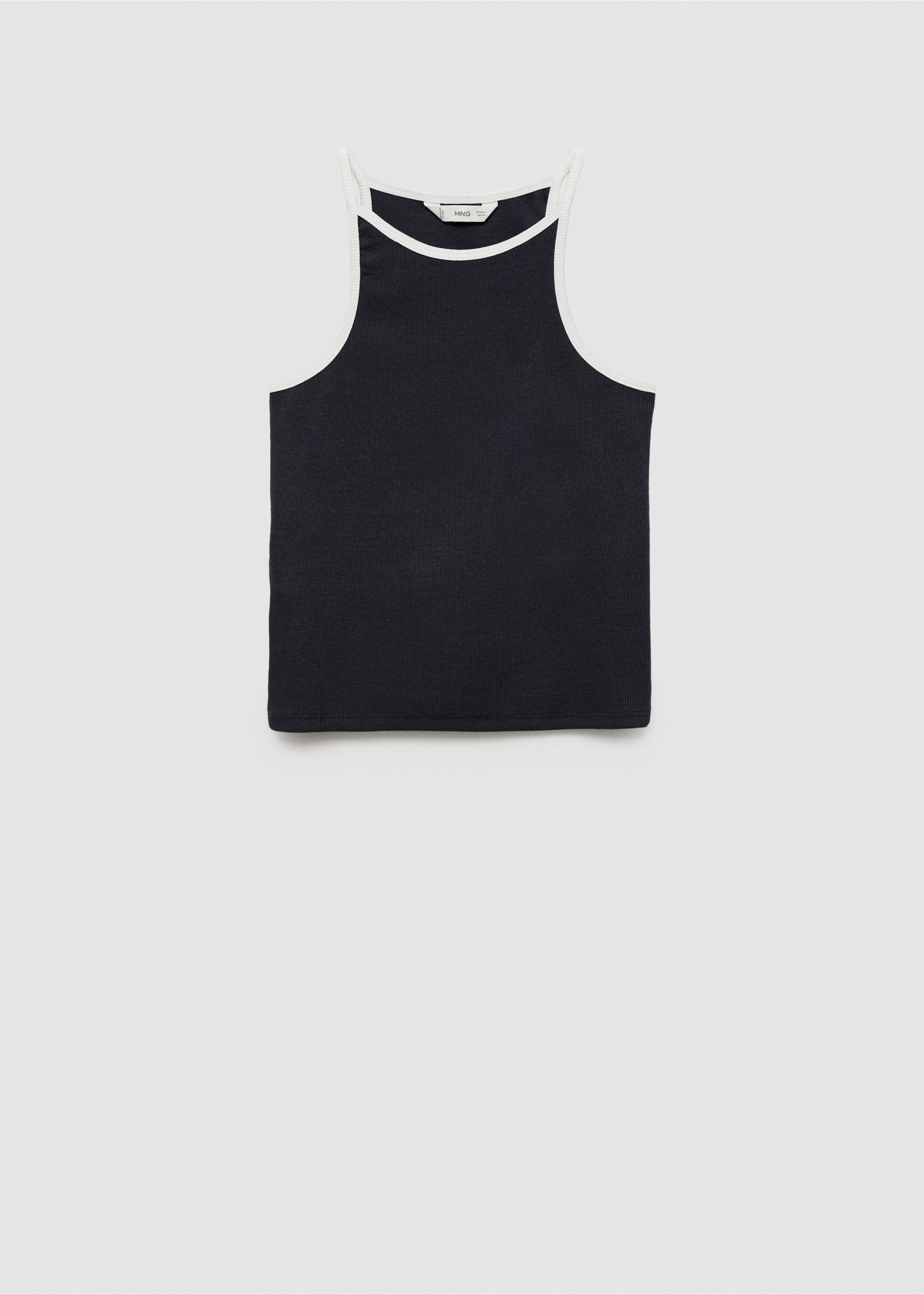 Strap cotton T-shirt - Article without model, Charcoal. Ref: 77080614-00.