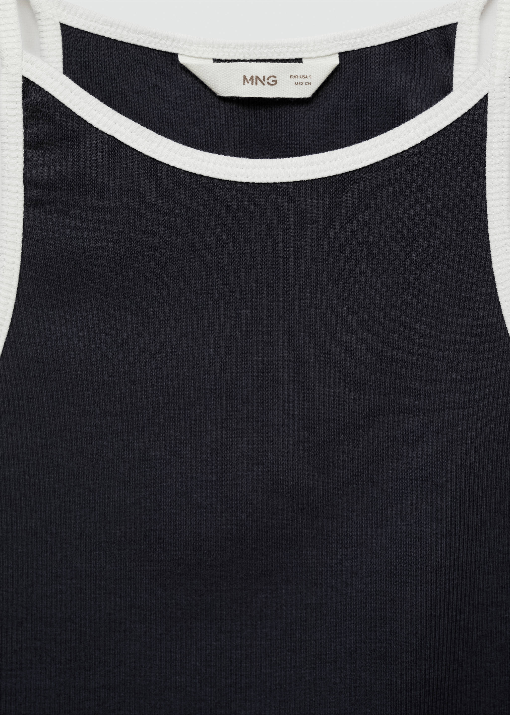 Strap cotton T-shirt - Details of the article 8, Charcoal. Ref: 77080614-00.