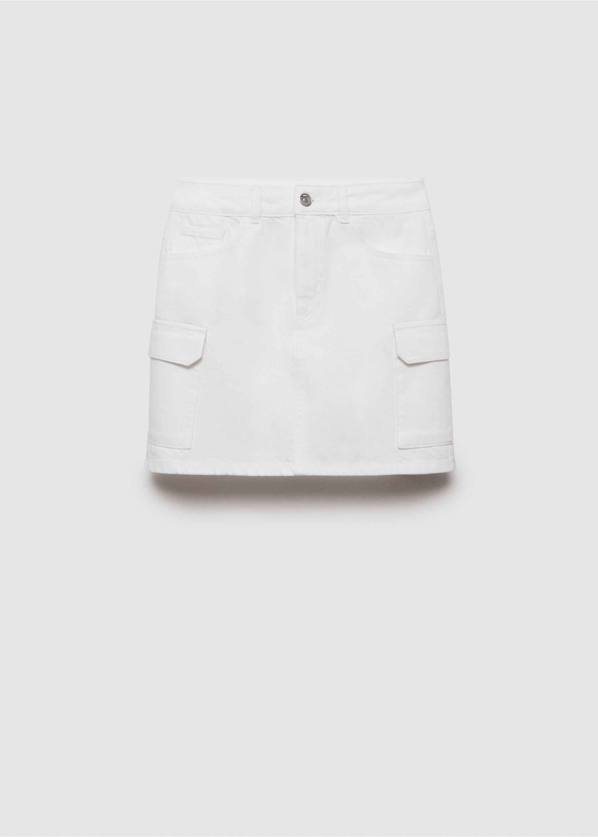 Mini-skirt with cargo pockets - Article without model, White. Ref: 77080617-00.