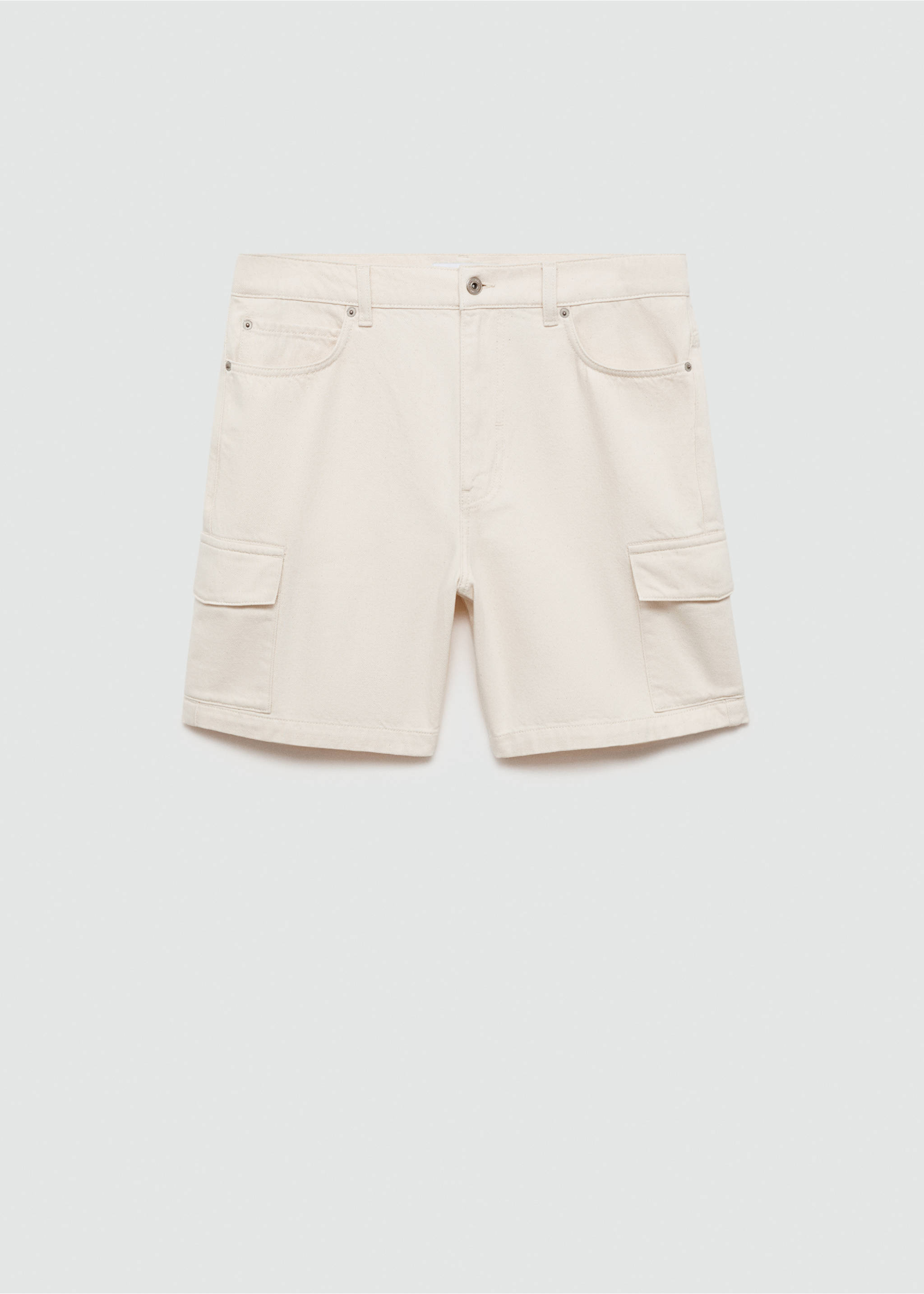 Denim cotton cargo shorts - Article without model, Off White. Ref: 77080619-00.