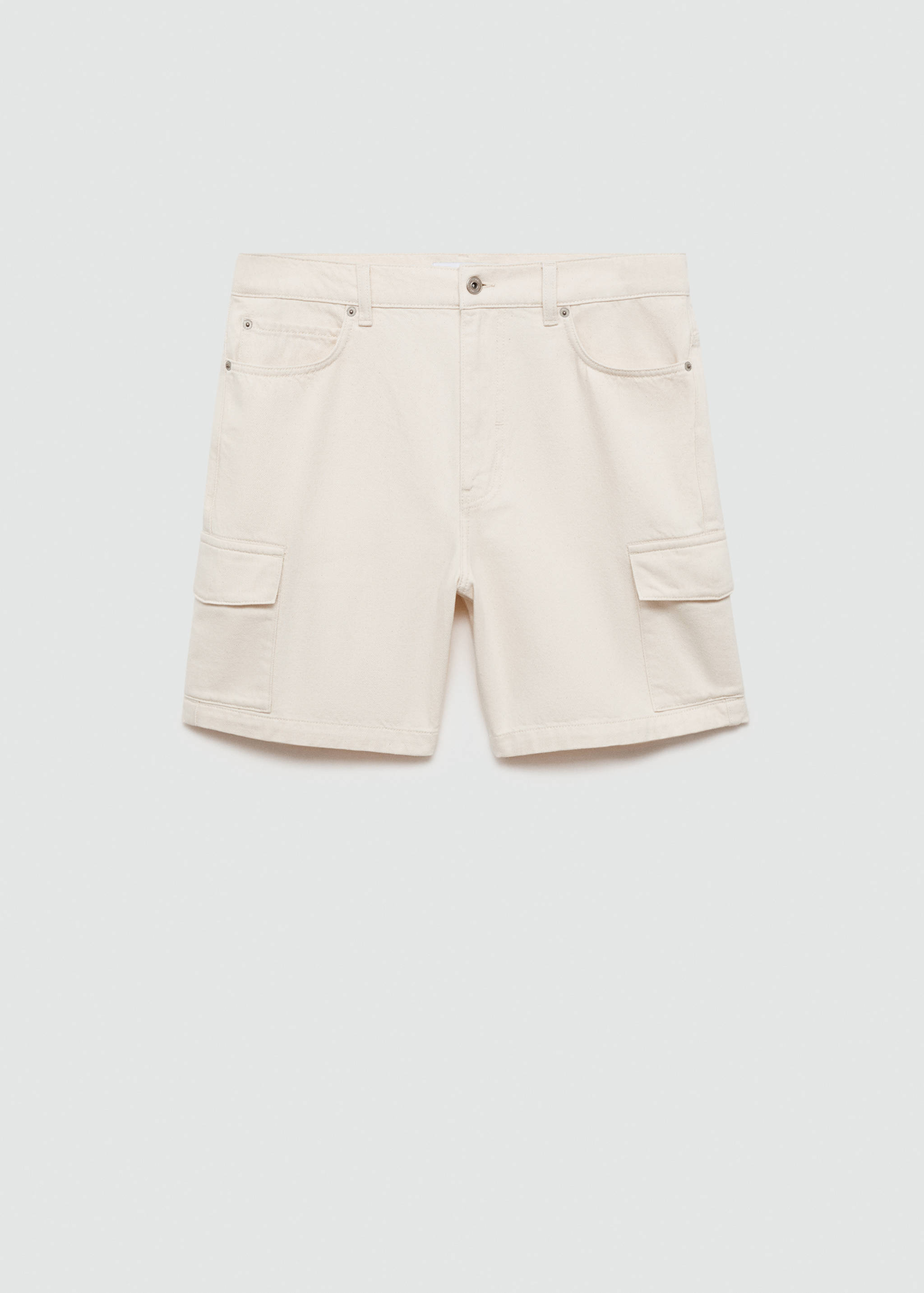 Denim cotton cargo shorts - Article without model