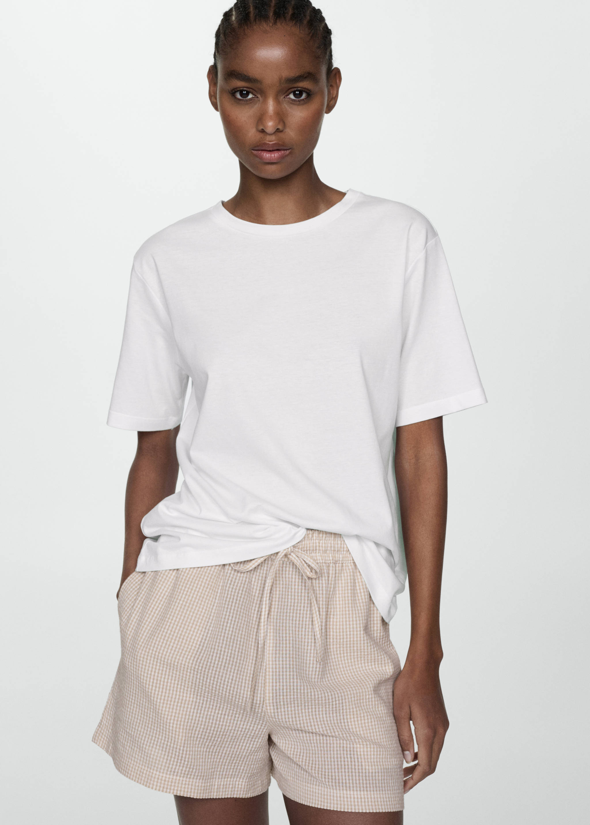 Gingham-check two-piece pyjamas - Medium plane