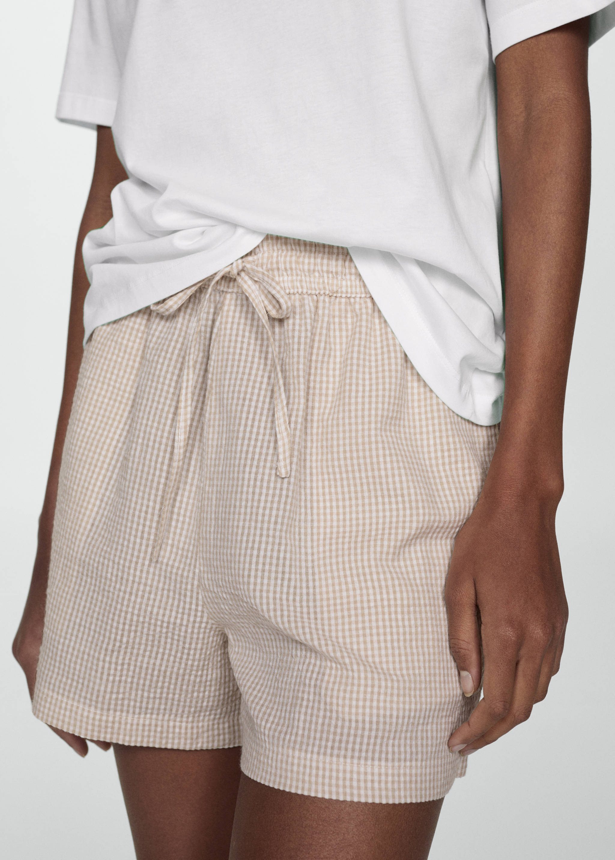 Gingham-check two-piece pyjamas - Details of the article 6