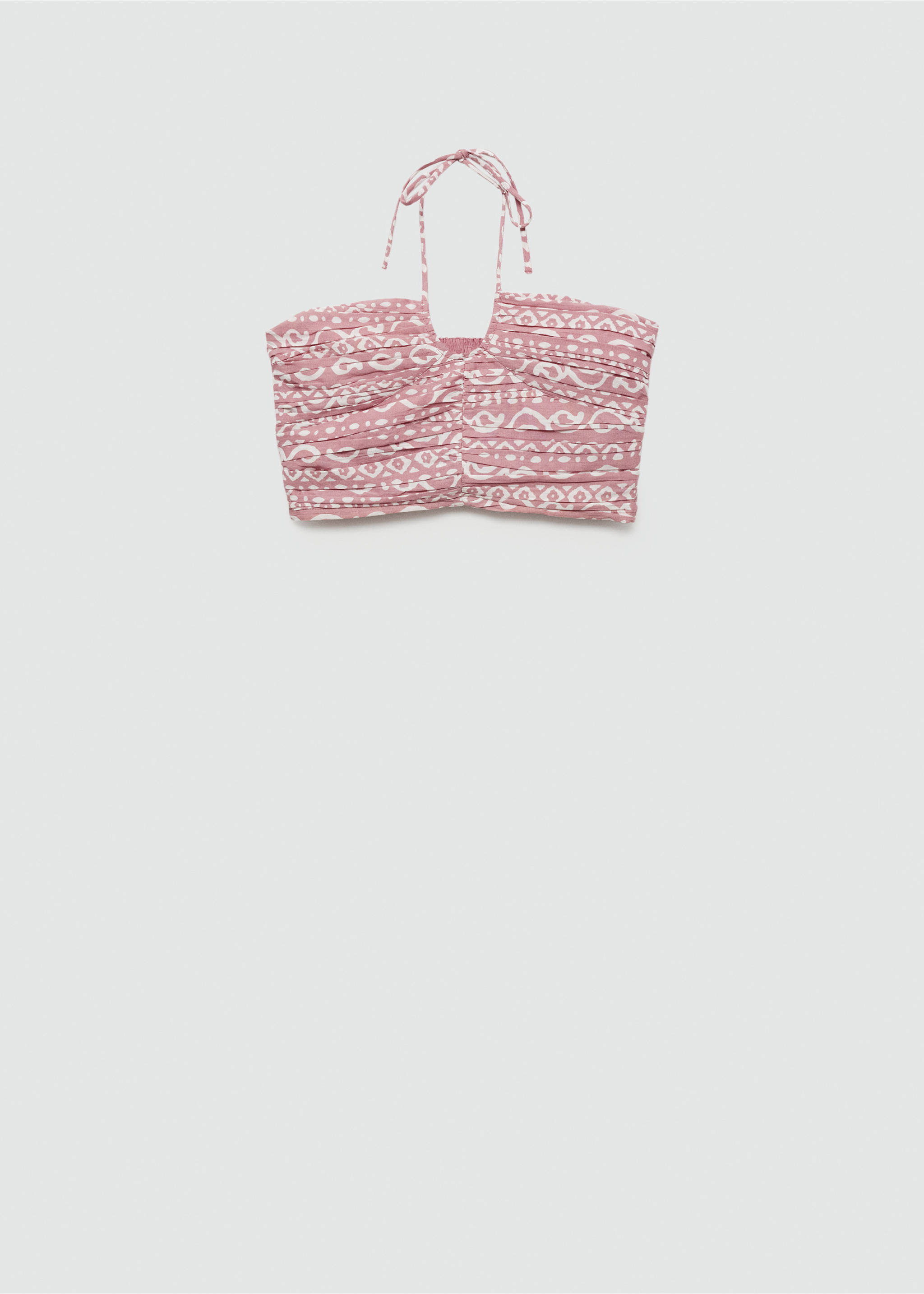 Printed crop top - Article without model, Pastel Pink. Ref: 77080627-00.