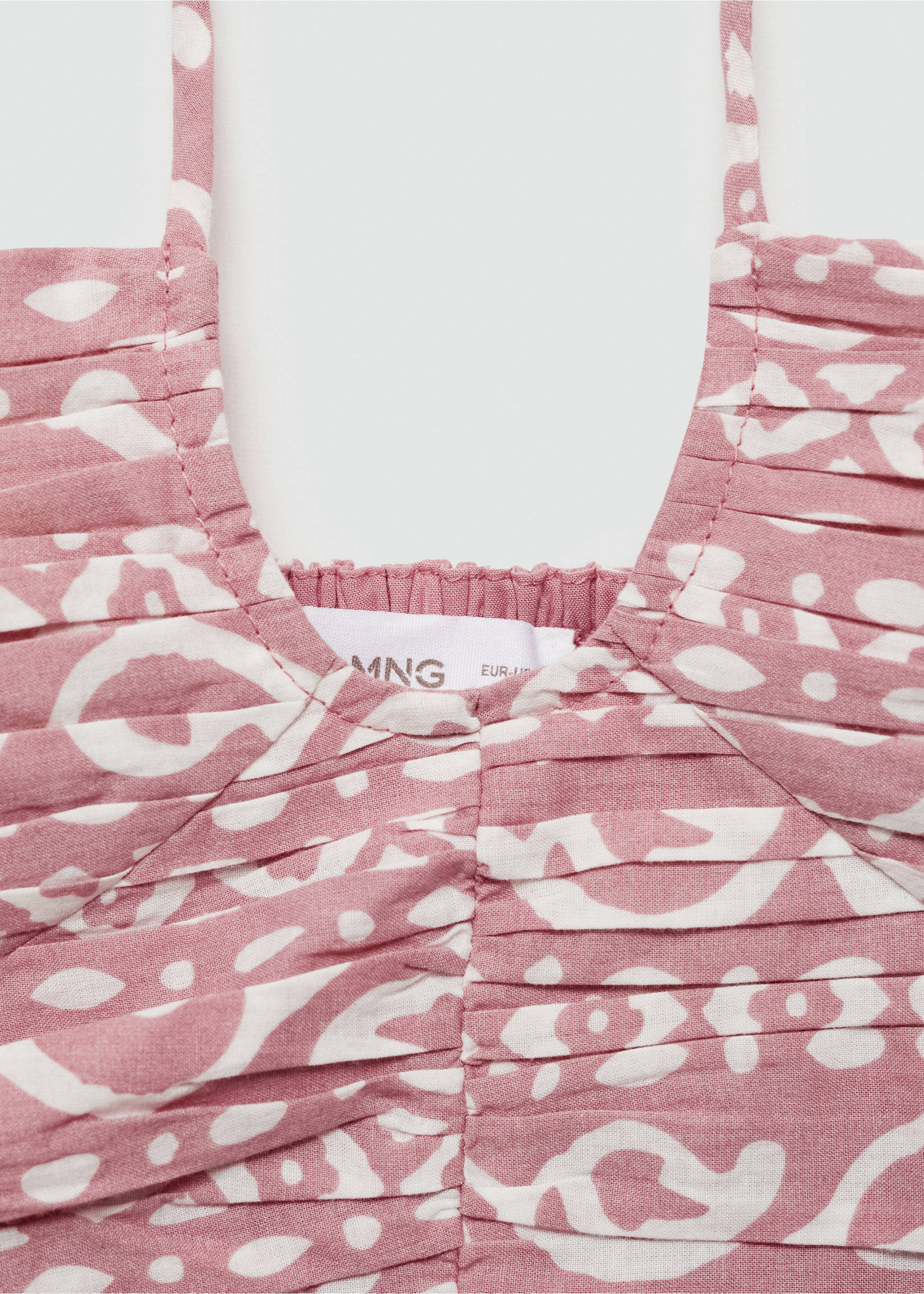 Printed crop top - Details of the article 8, Pastel Pink. Ref: 77080627-00.